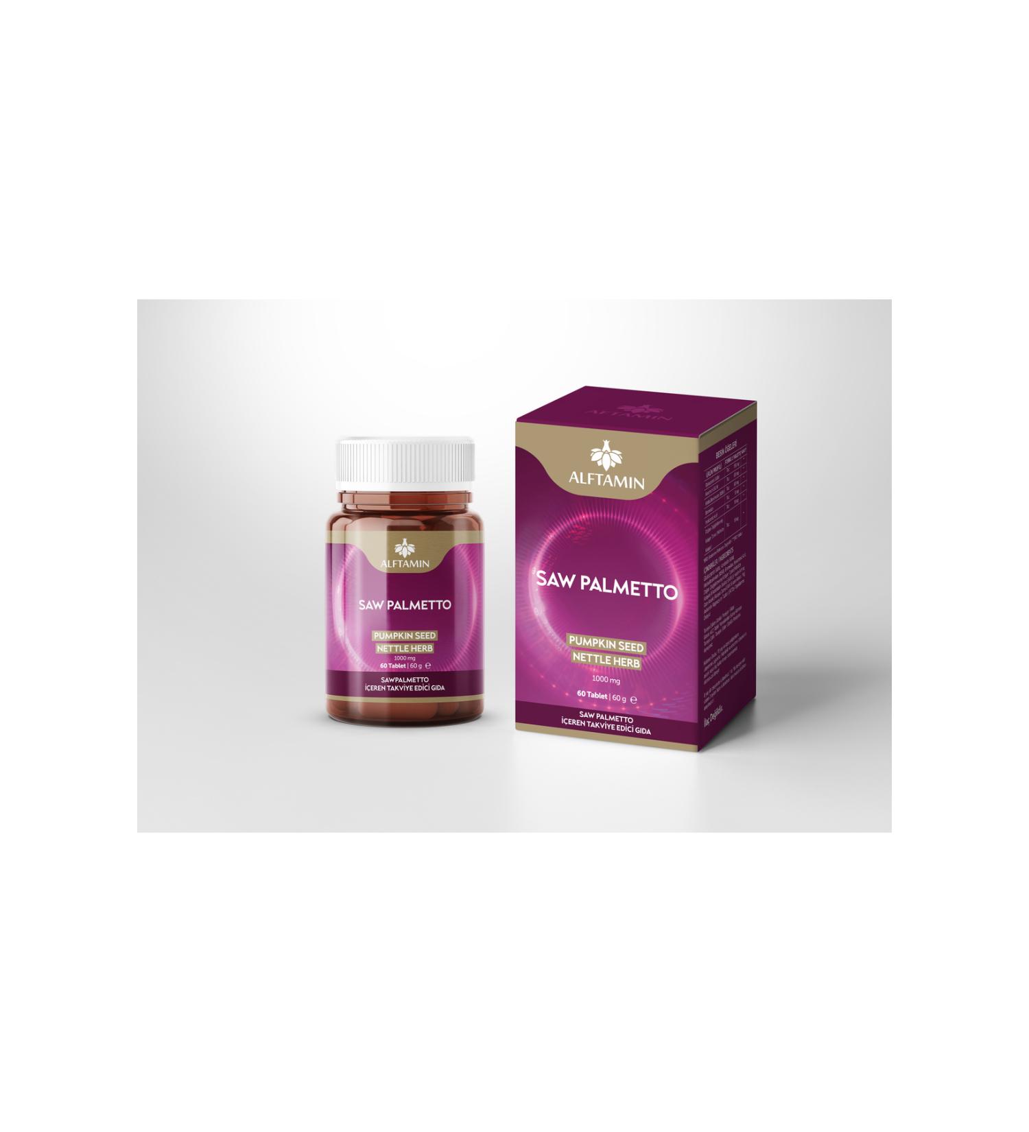 ALFTAMINE Alftamine Saw Palmetto Food Supplement 1000 Mg 60 Tablets