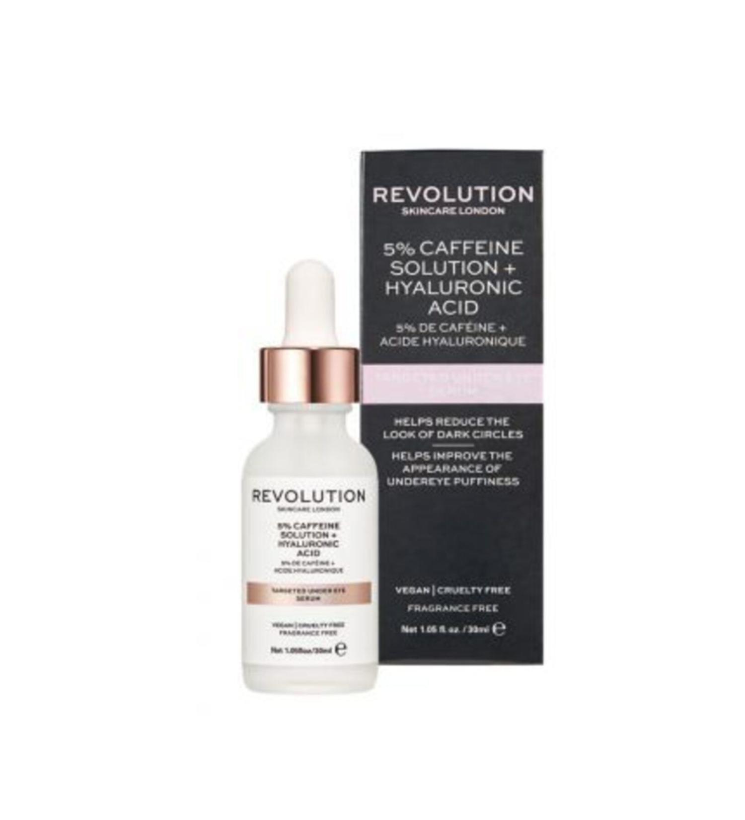 Revolution Skincare Vegan - Under Eye Serum 5% Caffeine Solution + Hyaluronic Support Serum-30 ml - Buy Online on GoSupps.com