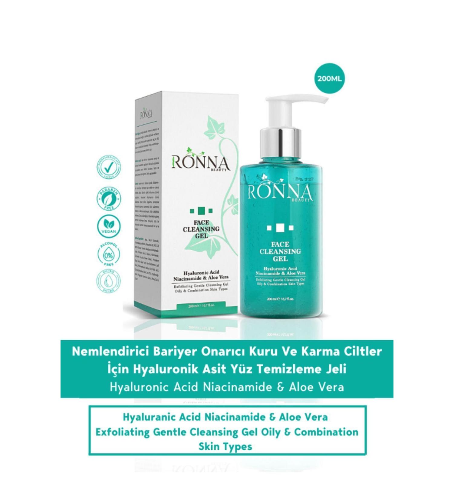 Ronna Beauty Nourishing and Repairing Cleansing Gel Face Cleansing Gel 200 ml Hyaluronic Acid Niacinamide - Buy Online on GoSupps.com