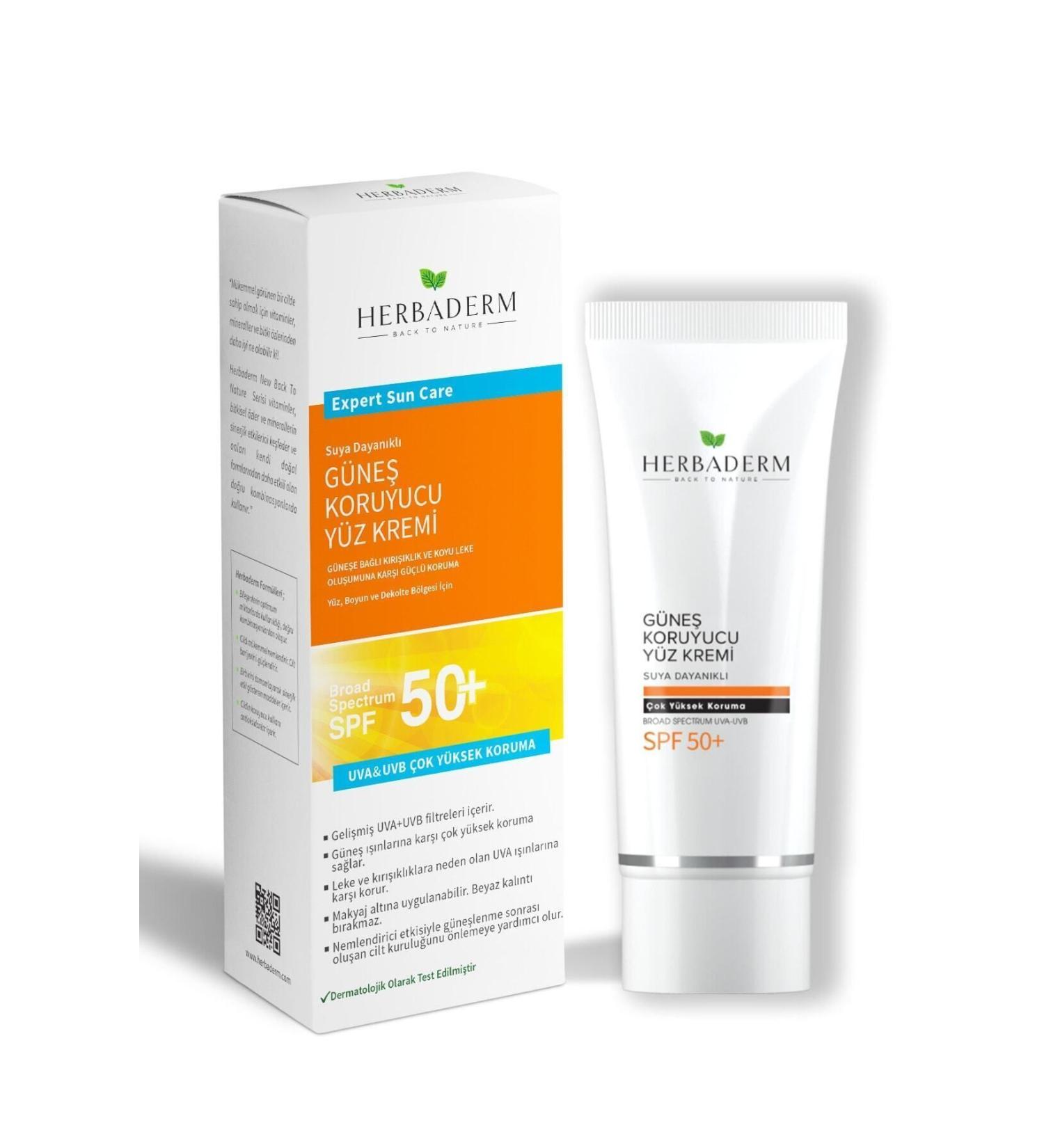 Herbaderm Sunscreen 50 Spf Face Cream 75 ml - Buy Online on GoSupps.com