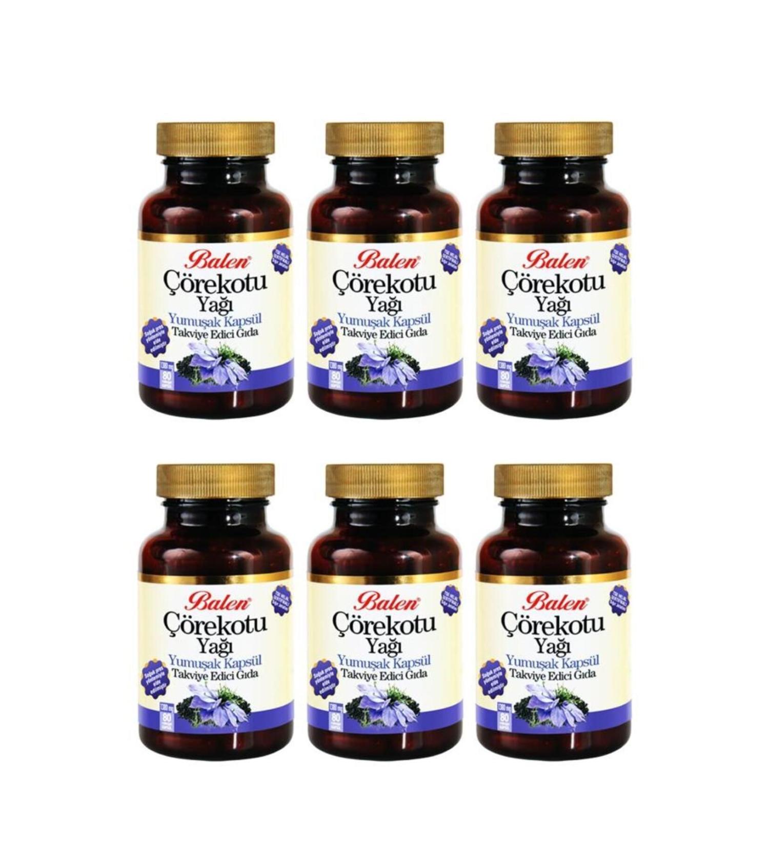 Balen Black Cumin Oil Softgel 1380 Mg 80 Capsules 6 Pieces