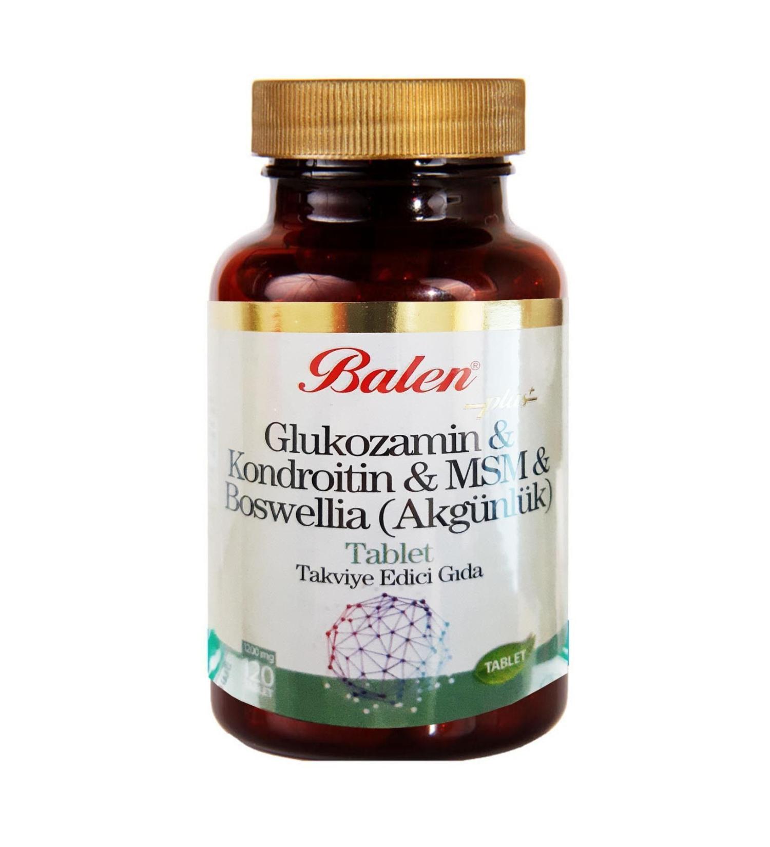 Balen Glucosamine Chondroitin Msm Boswelia 1200 Mg 120 Tablets