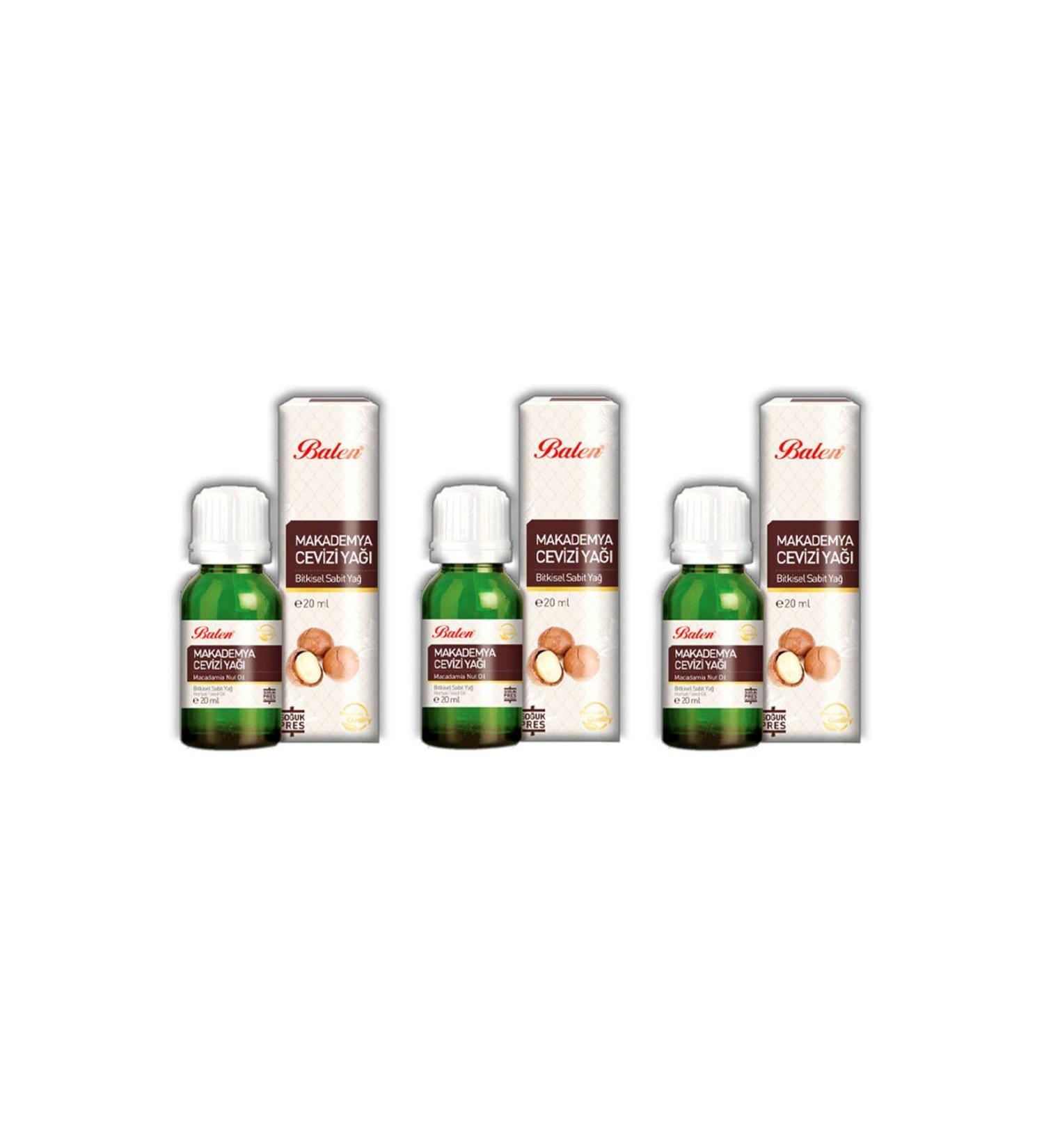 Balen Macadamia Nut Oil - Cold Press 20 ml X 3 Pieces