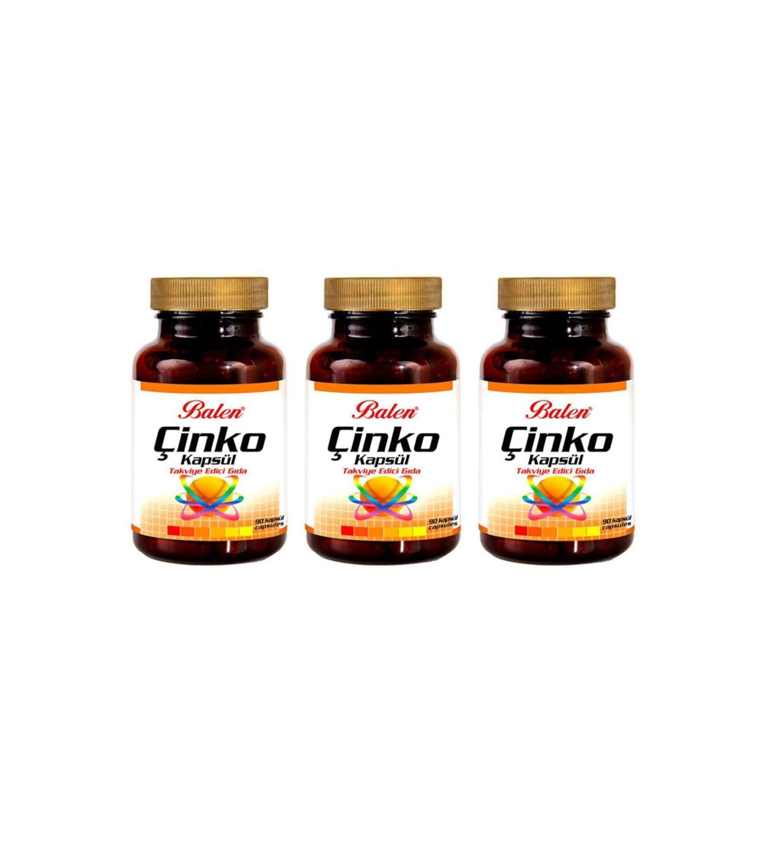 Balen Zinc 90 Capsules Supplementary Food X 3 Pieces