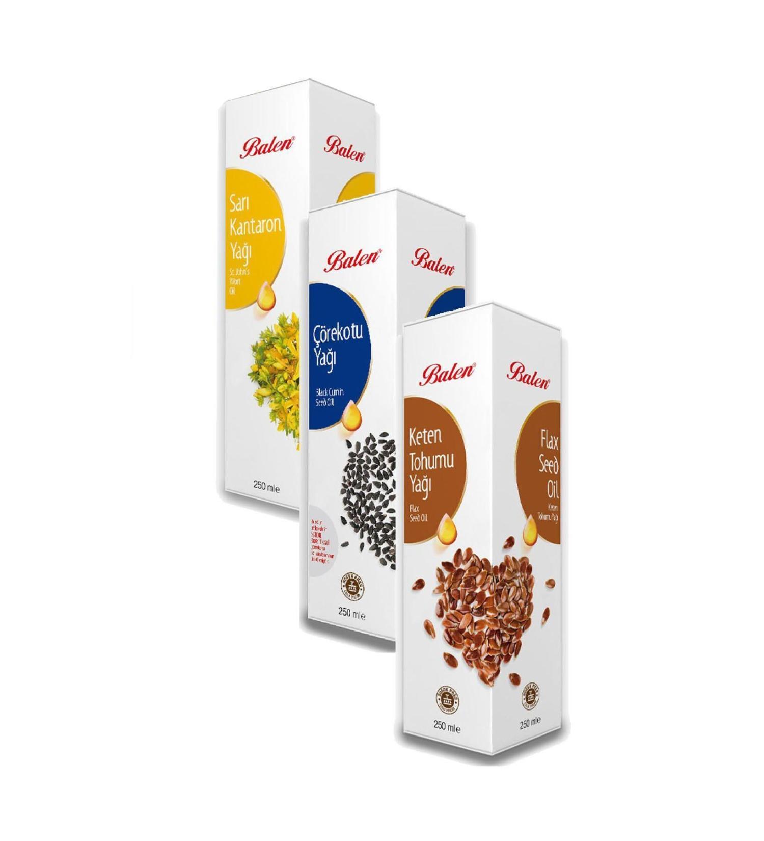 Balen 250 ml Black Cumin Flax Seed St. John's Wort Oils Cold Pressed - Buy Online on GoSupps.com