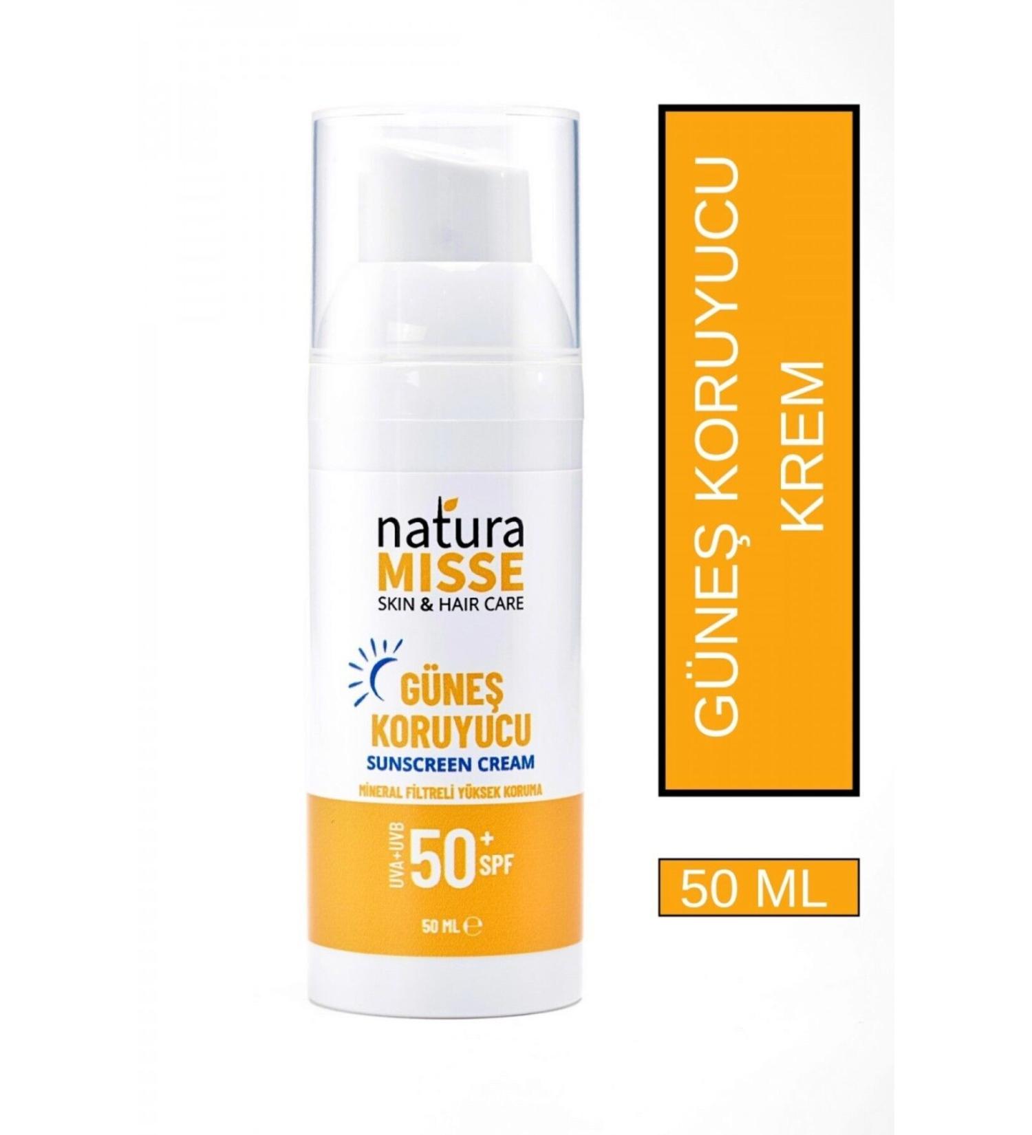 naturamisse Natural Sun Cream 50 ml Uva Uvb Spf 50 High Protection Anti-Stain Natural