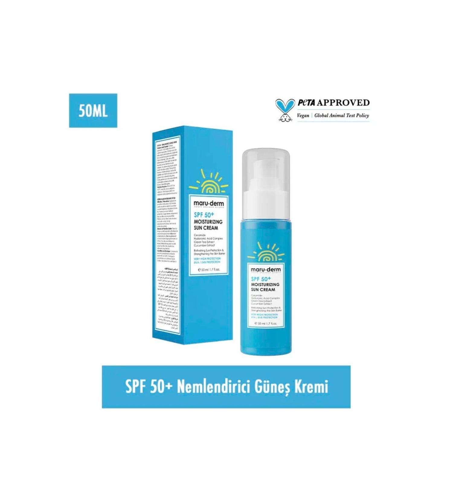 Maru.Derm SPF+50 Moisturizing Sun Cream 50m - Buy Online on GoSupps.com