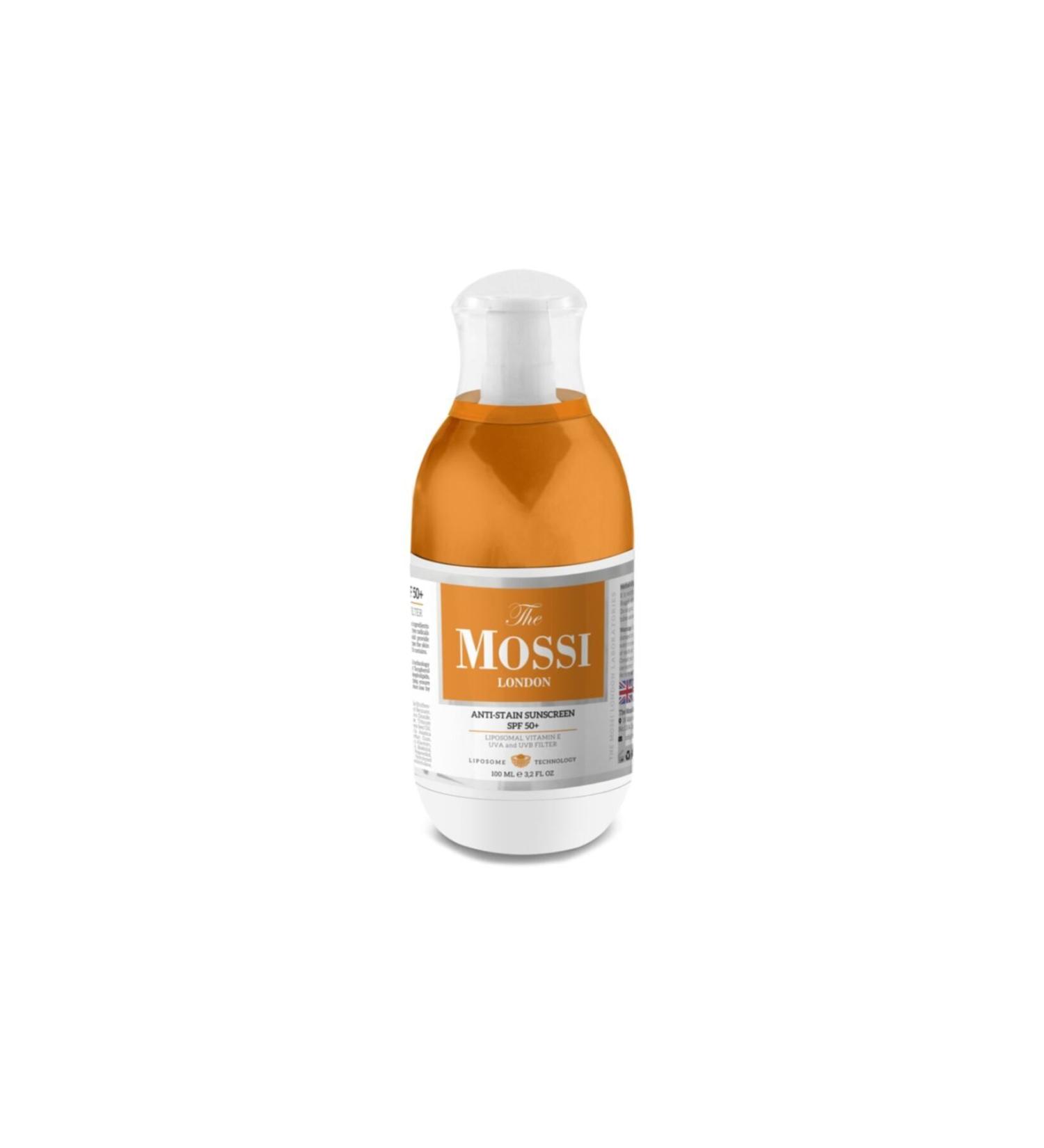 The Mossi London Anti-stain Sunscreen Spf 50+ Liposomal Vitamin E + Uva And Uvb Filter 100 ml