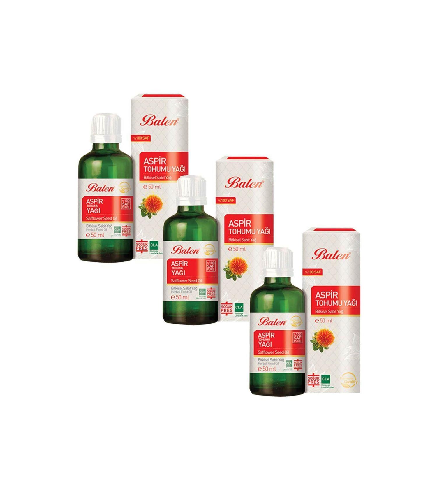 Balen Safflower Seed Oil (COLD PRESS) 50 ml 3 Pieces