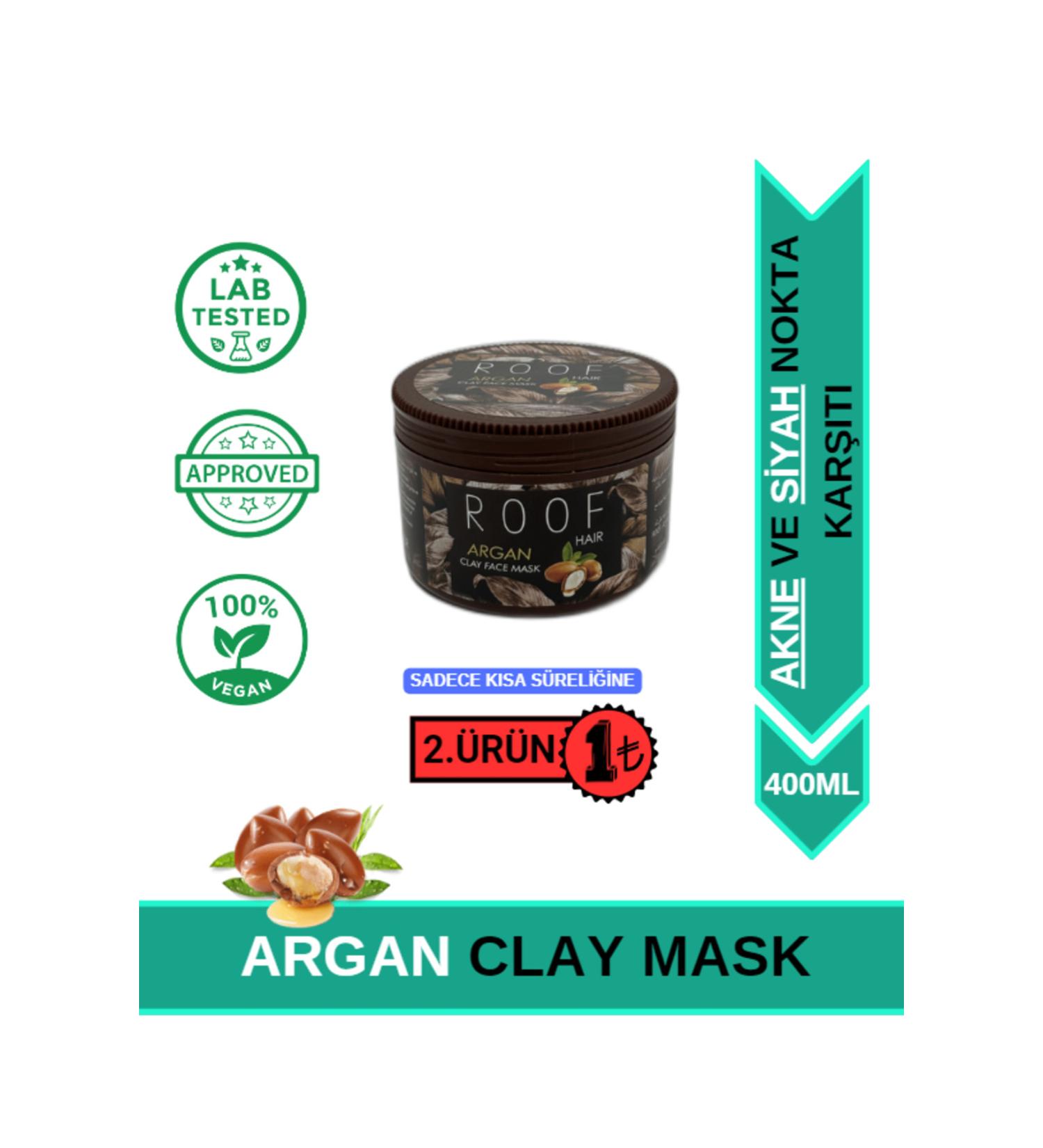 Roof Hair Argan Clay Mask Acne and Anti-Acne Face Care Mask Natural Clay Mask