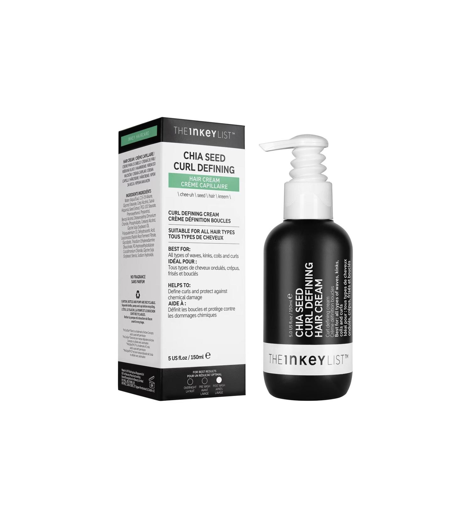 THE INKEY LIST Chia Seed Curl Defining Hair Cream - Curl Defining Cream - 150 ml