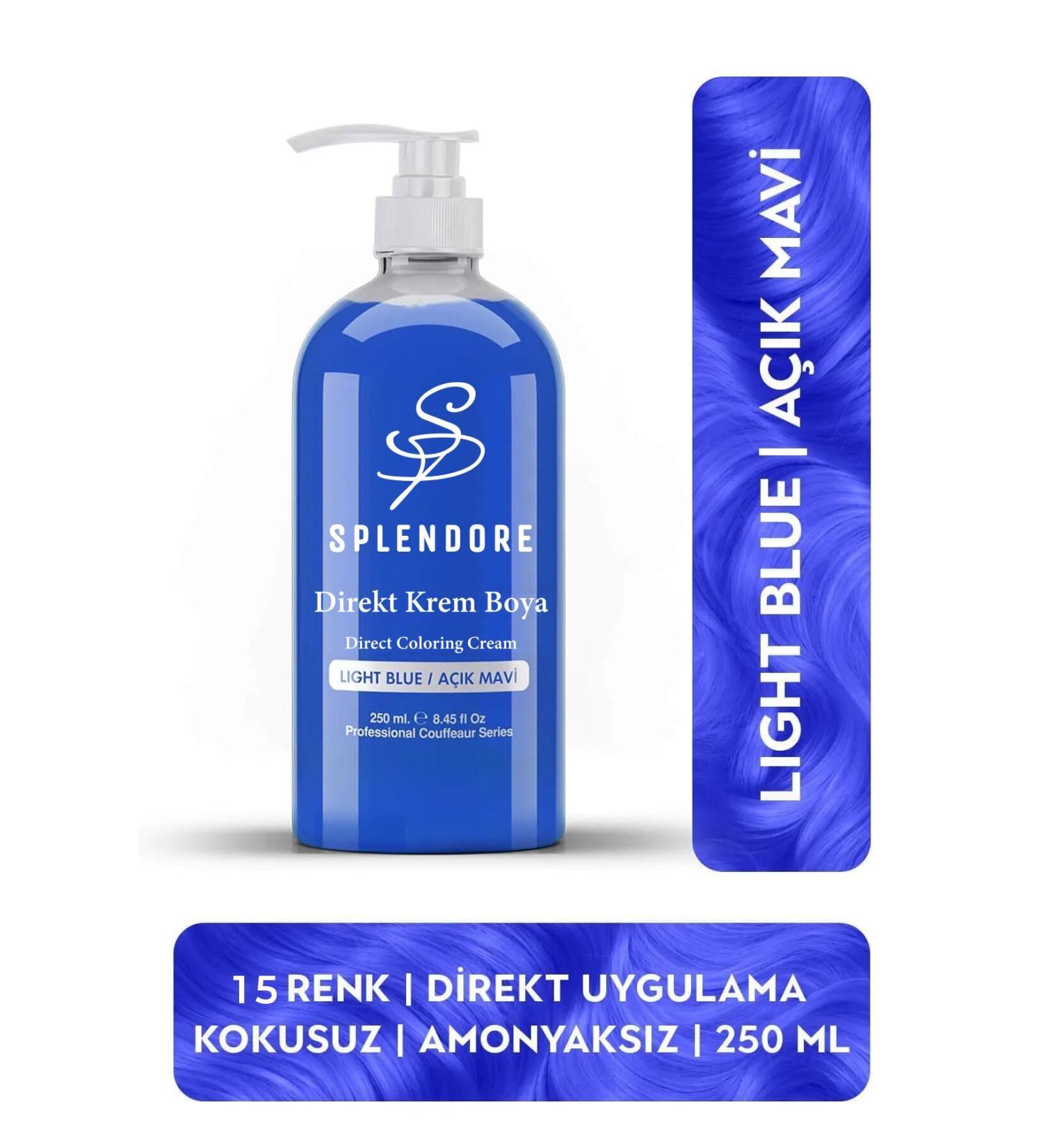 Splendore Light Blue Ammonia Free Color Hair Dye 250ML
