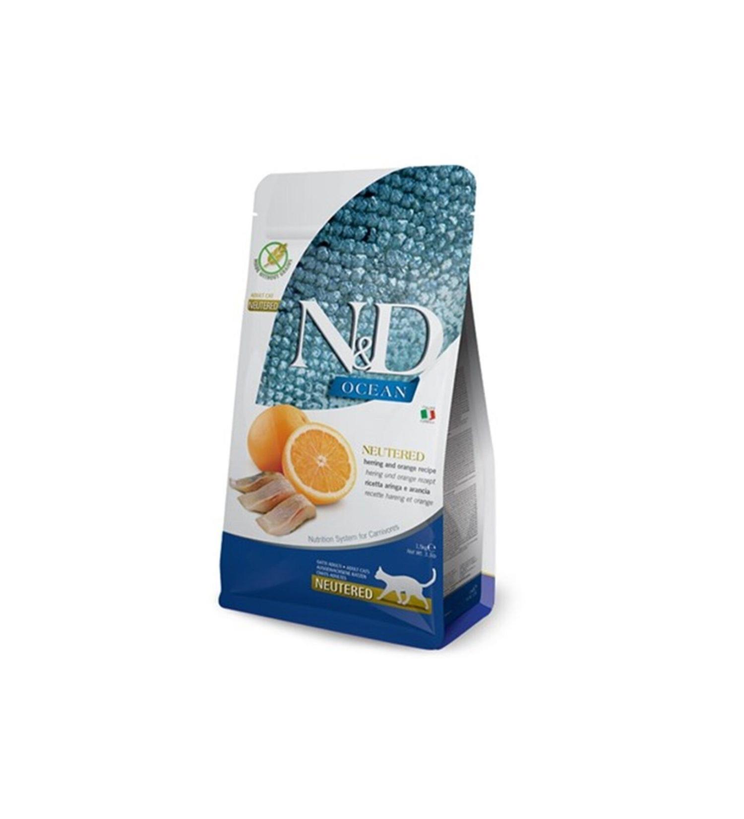 N & D Nd Ocean Herring Orange Sterilized Cat Food 5 Kg