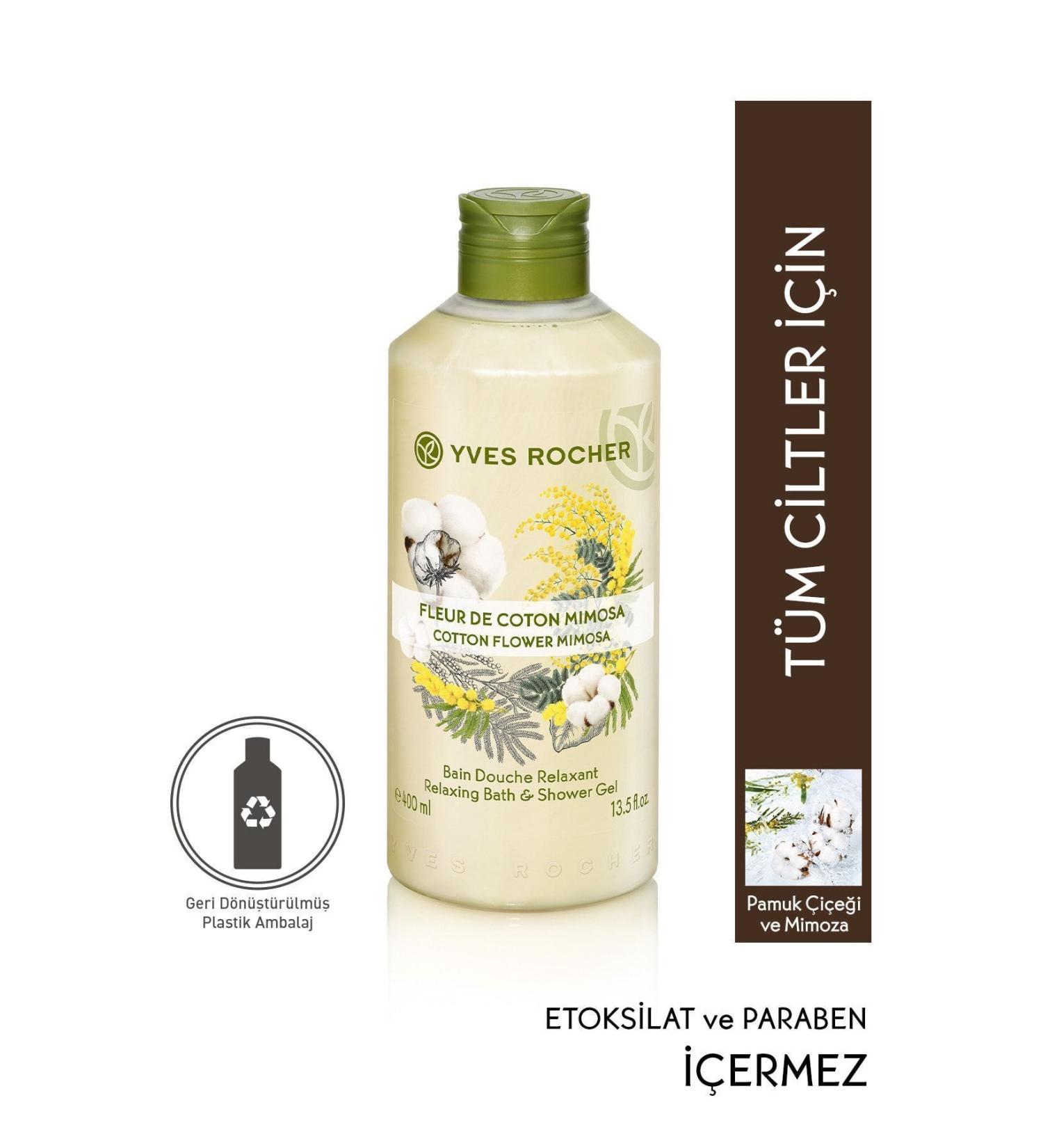 Yves Rocher Shower Gel -Cotton Flower Mimosa - 400ml