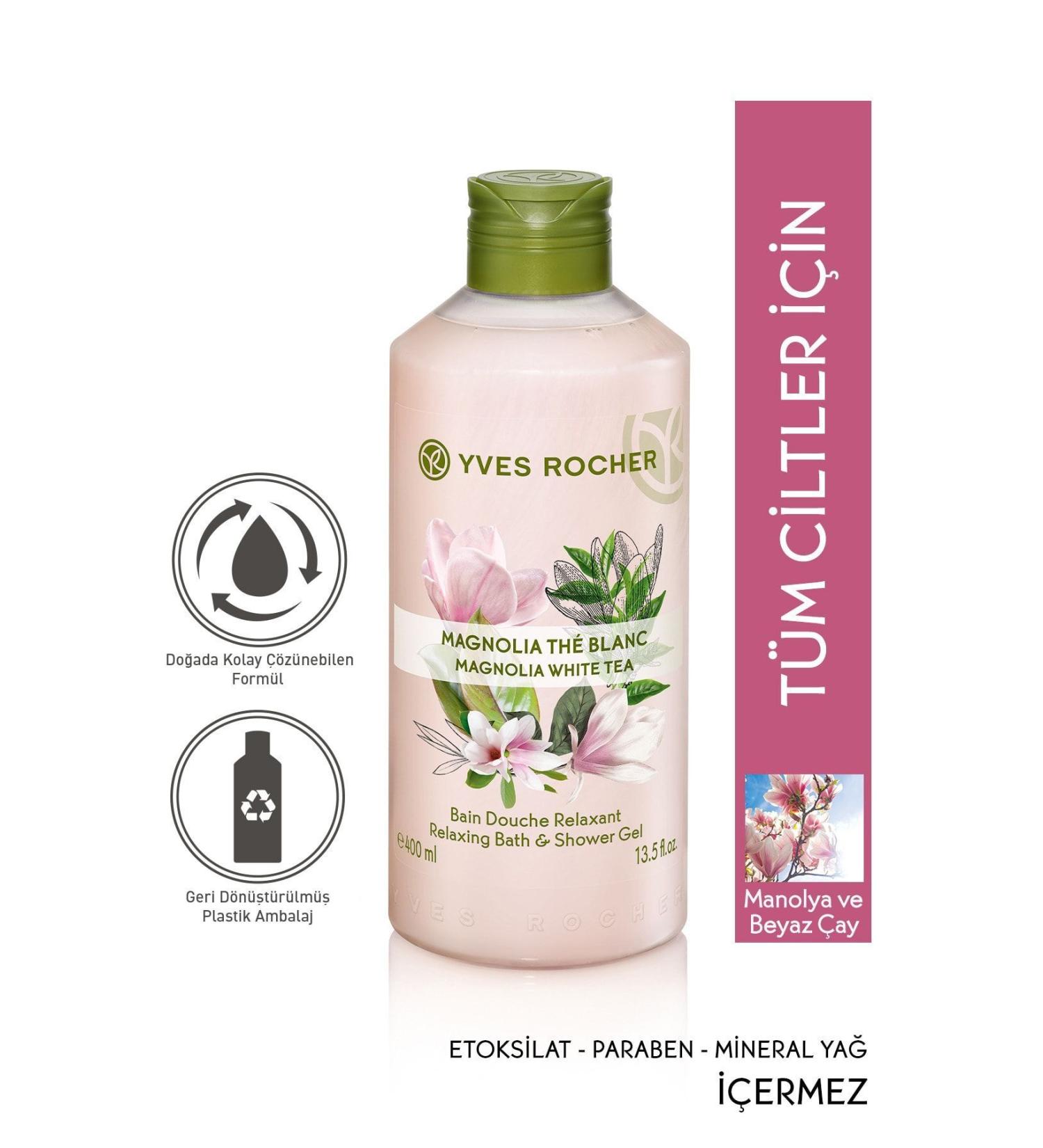 Yves Rocher Moisturizing Shower Gel - Soft Magnolia White Tea - 400ml-6881