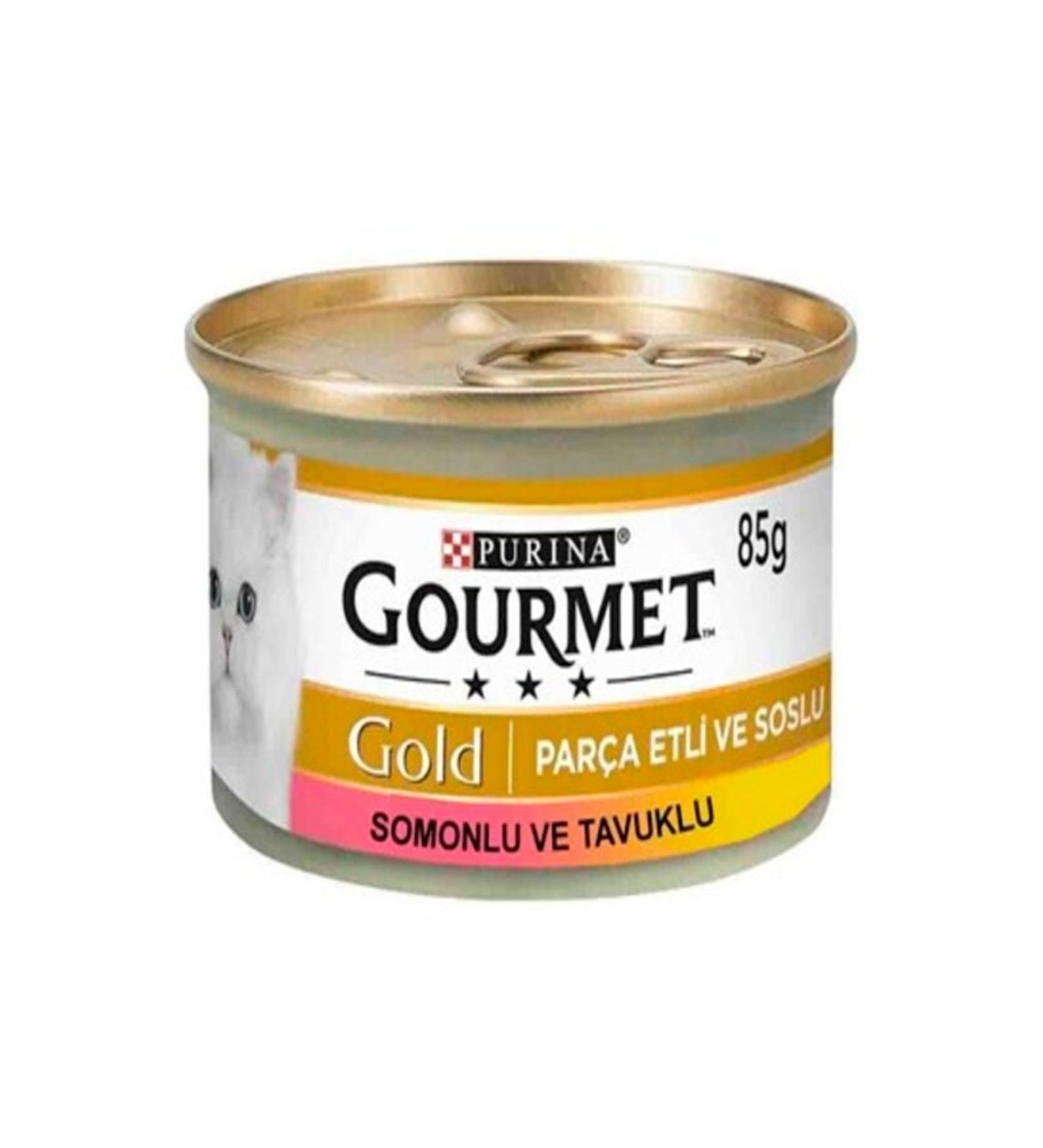 Gourmet 85gr Salmon Chicken Piece Cat Canned 24 Pieces