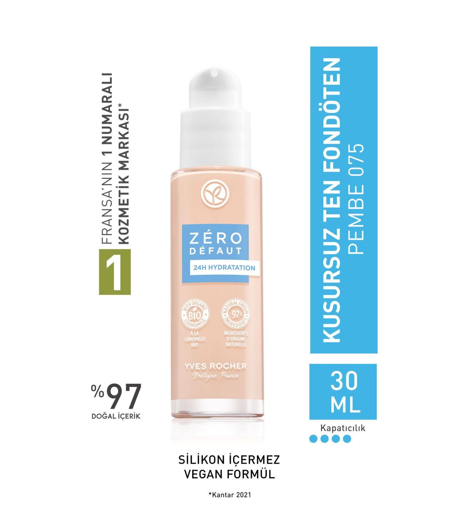 Yves Rocher Flawless Skin Foundation-Pink 075-30 ml-54092 - Buy Online on GoSupps.com