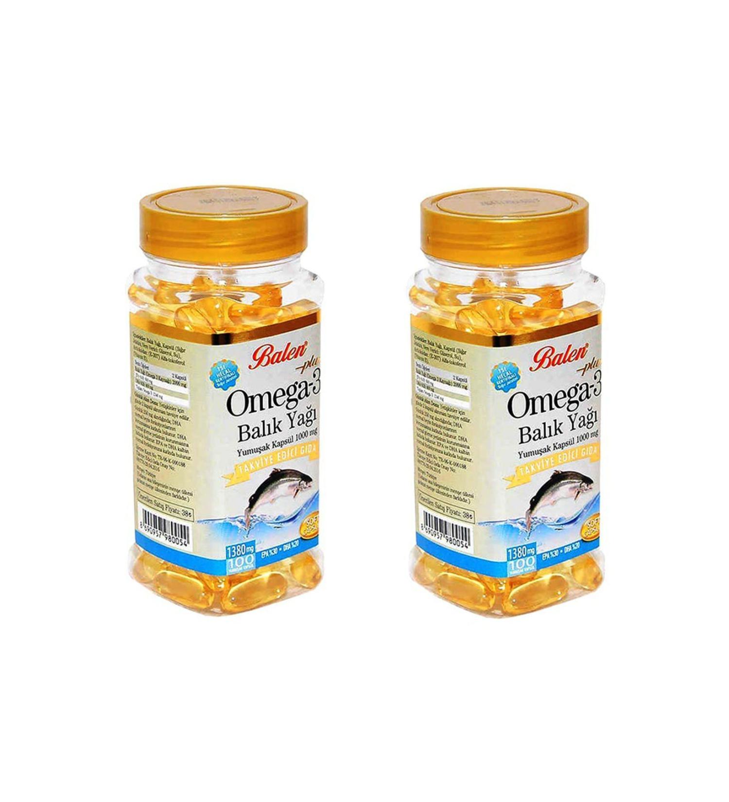Balen Omega 3 Fish Oil 1380 Mg 100 Softgels 2 Pieces - Buy Online on GoSupps.com