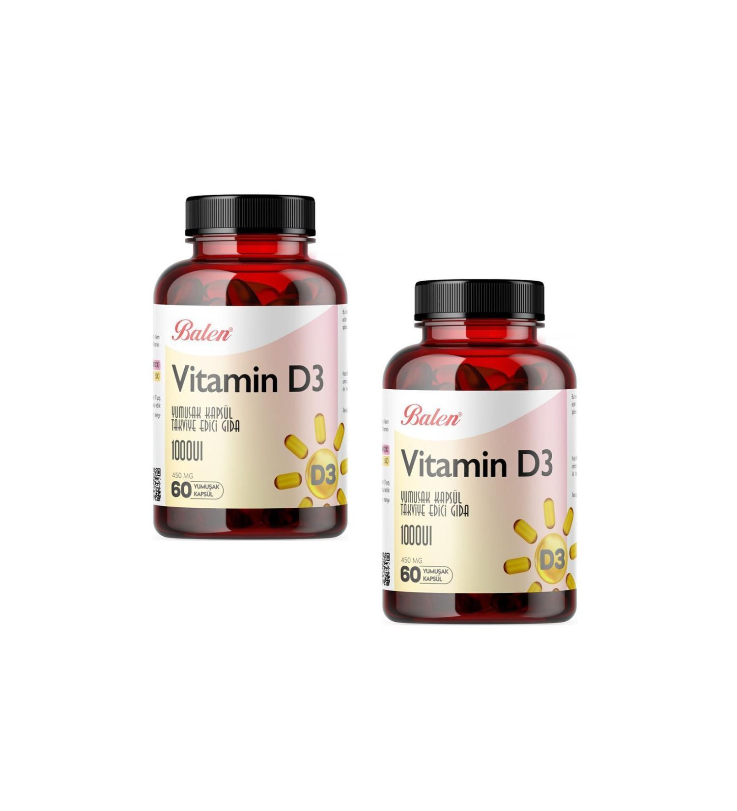 Balen Vitamin D3 450 Mg 60 Softgels X 2 Pieces