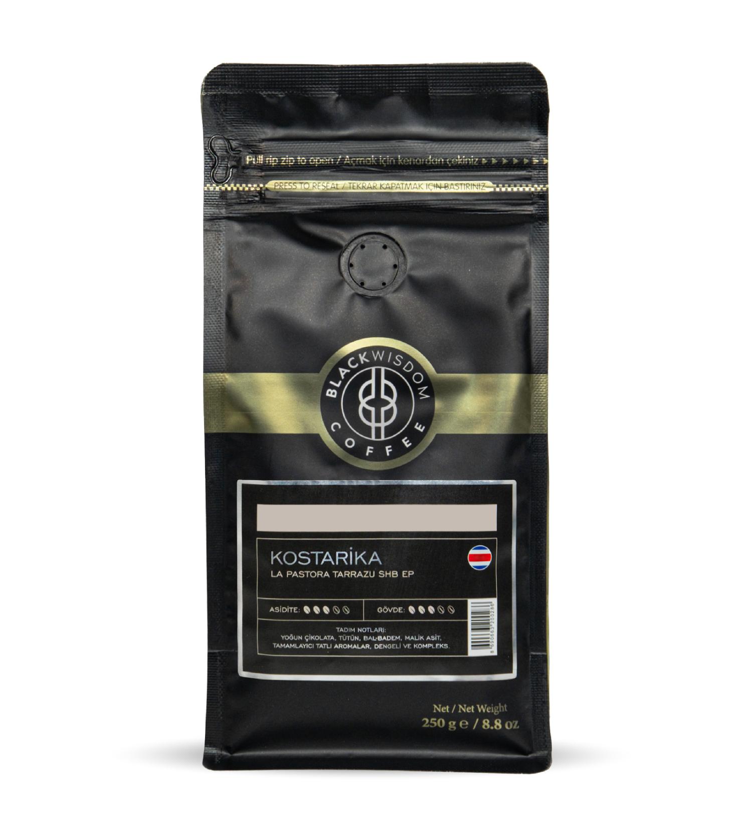 Black Wisdom Costa Rica - La Pastora Tarrazu Shb Ep Coffee Beans 250 G