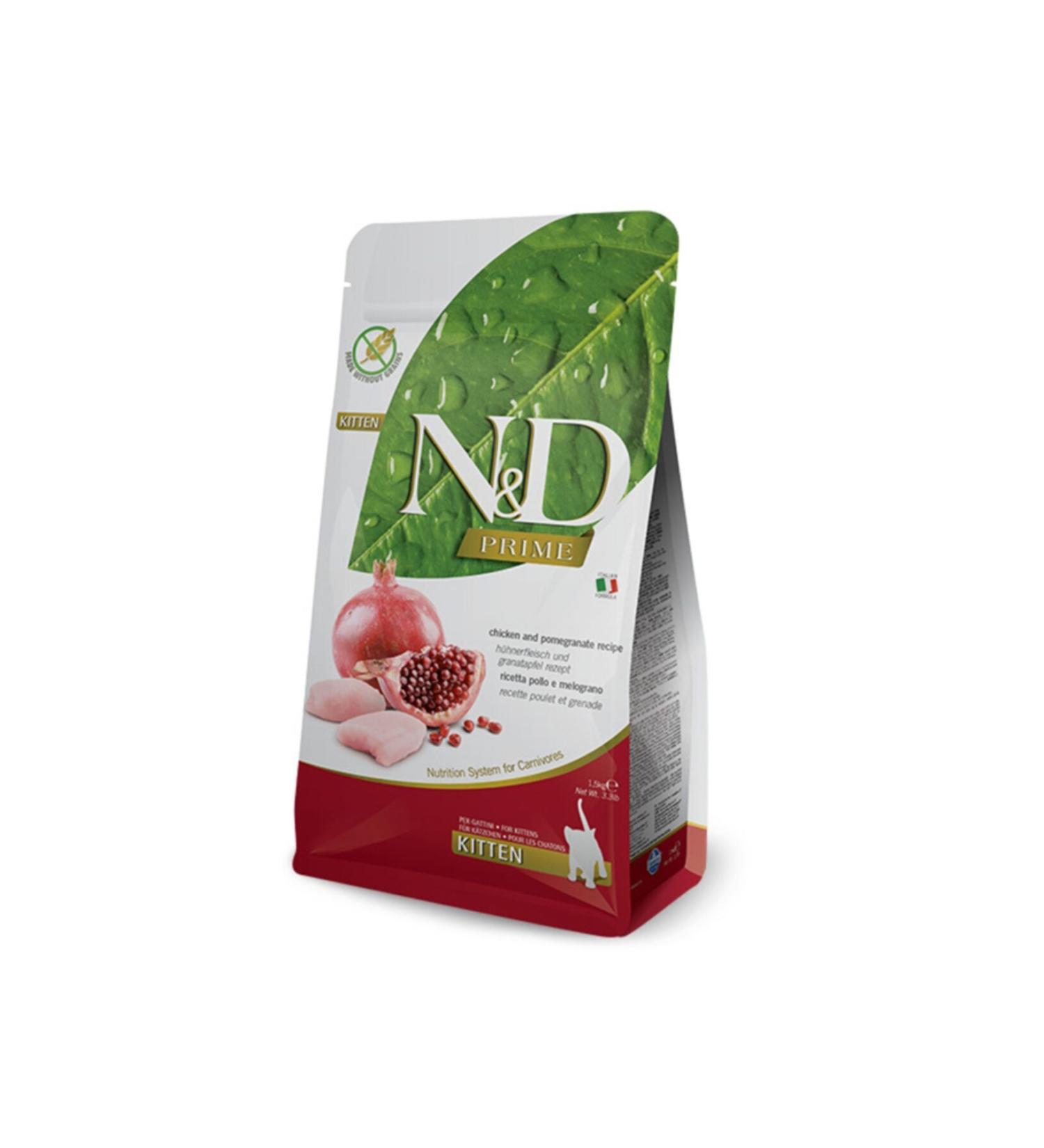 N & D Prime Kitten Grain-Free Chicken and Pomegranate Kitten Food 1.5 Kg