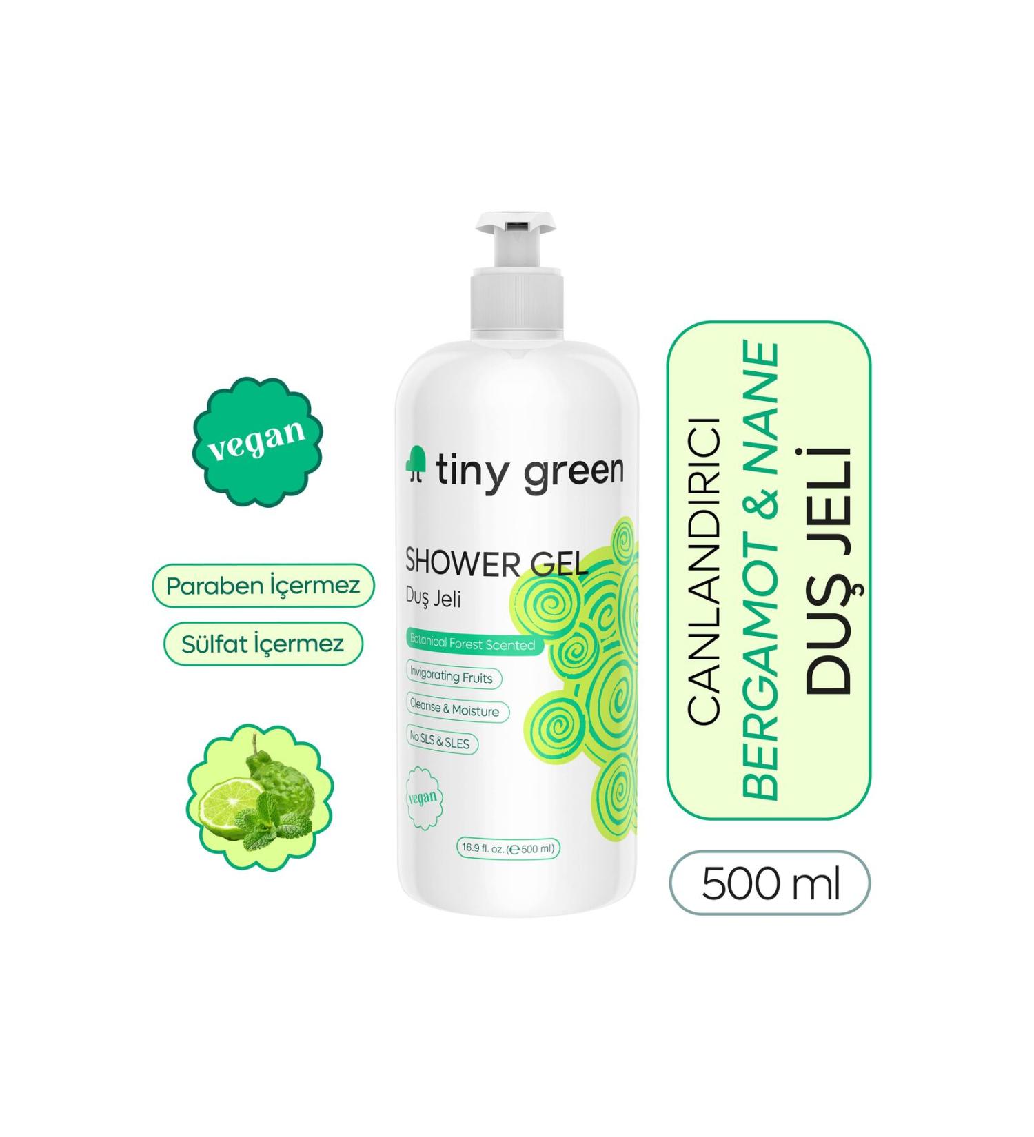 tiny green Refreshing Bergamot & Mint Shower Gel 500 ml - Buy Online on GoSupps.com