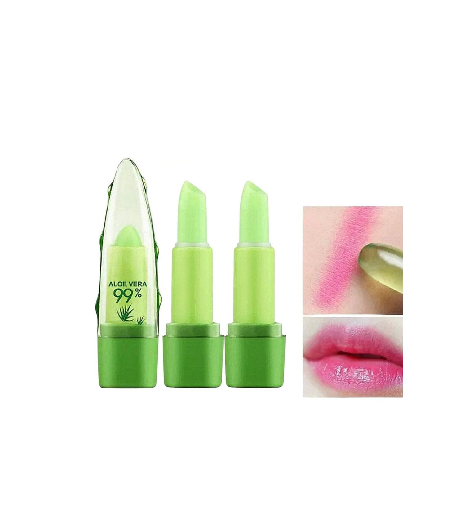 Lesvip's 2 Pieces Aloe Vera Extract Lip Moisturizing Effective Color Changing Magic Lipstick - Buy Online on GoSupps.com