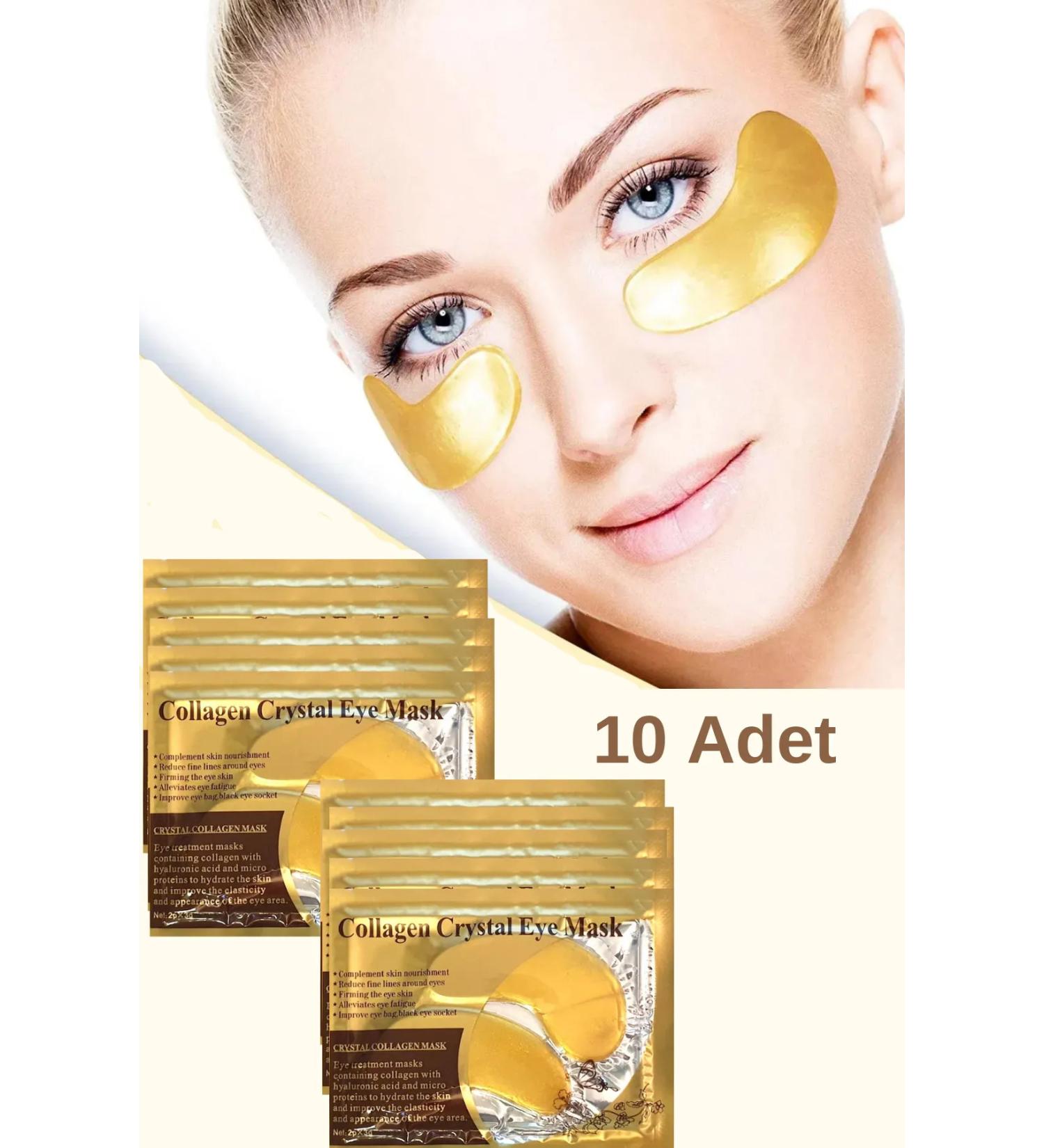 10 Pieces Under Eye Mask Gold Face Skin Care Revitalizing and Renewing Nourishing Collagen Mask - Buy Online on GoSupps.com