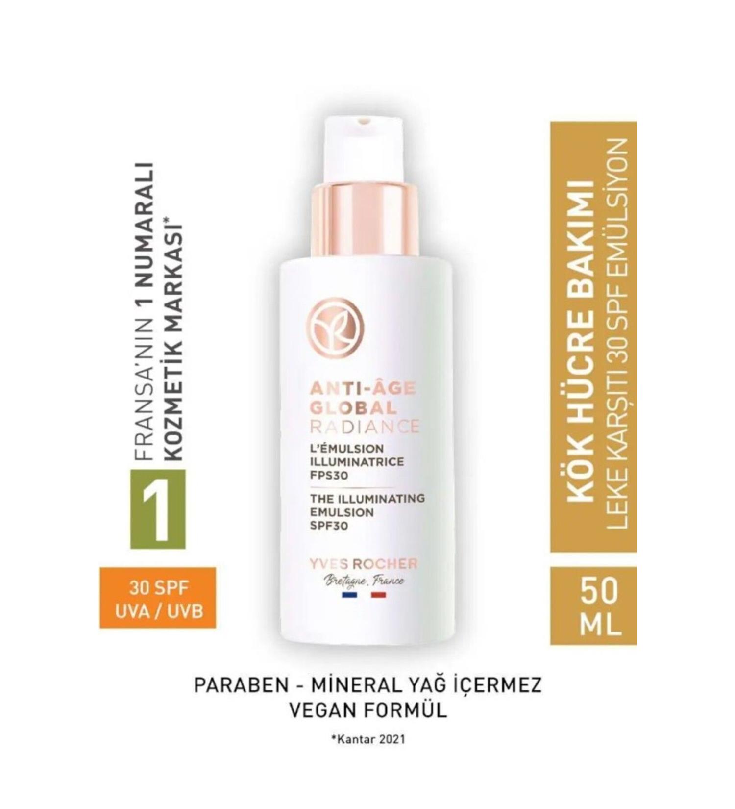 Yves Rocher Anti-Spot 30 SPF Emulsion Cream - Anti-Aging Herbal Stem Cell Care / Anti-Age Global - Buy Online on GoSupps.com