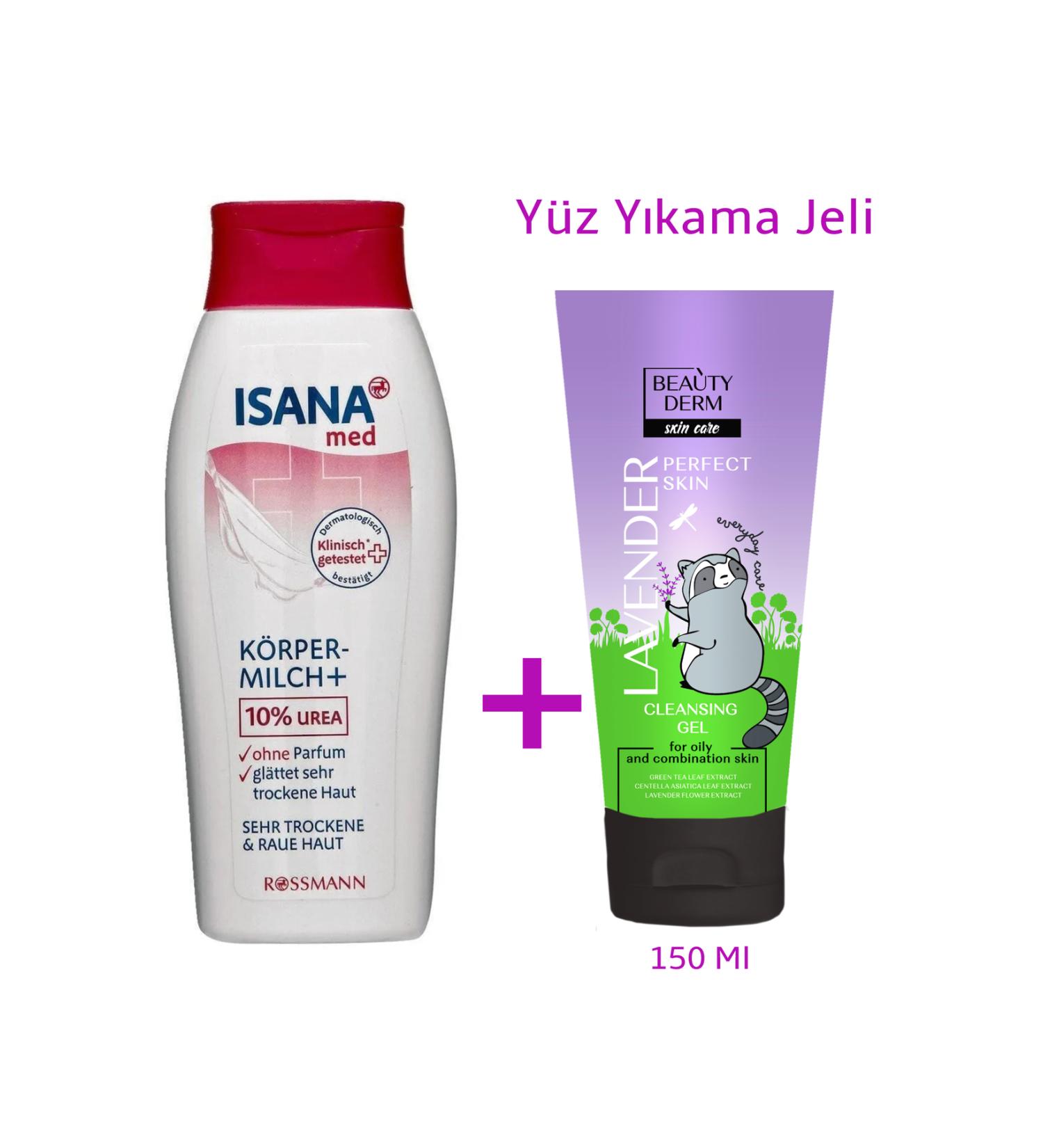ISANA Urea Containing Very Sensitive Skin 250 ml Med Body Milk + Face Wash Gel