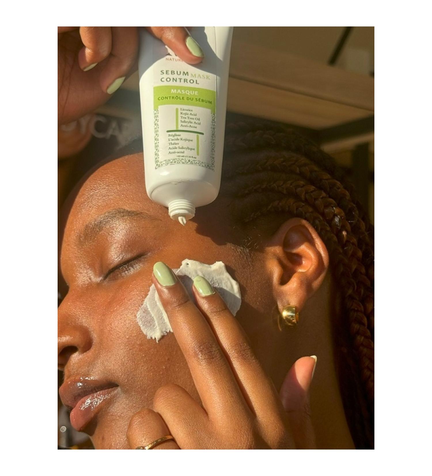 Natural African Sebum Control Mask Anti-Acne 100ml Licorice Root Kojic Acid Tea Tree Salicylic Acid