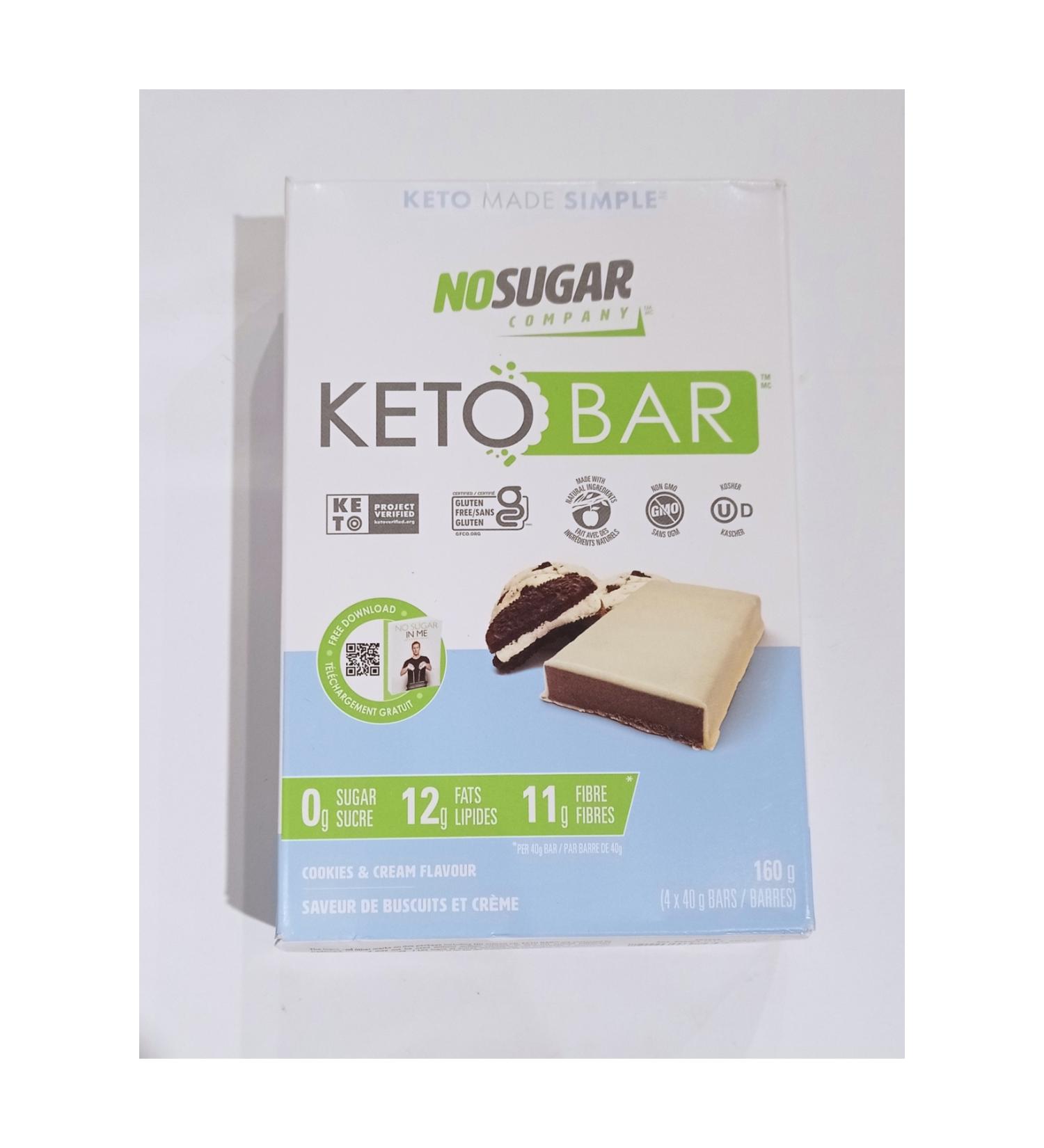 Keto No Sugar Company Keto Bar Cookies&Cream Flavor 4x49 gr 160 gr