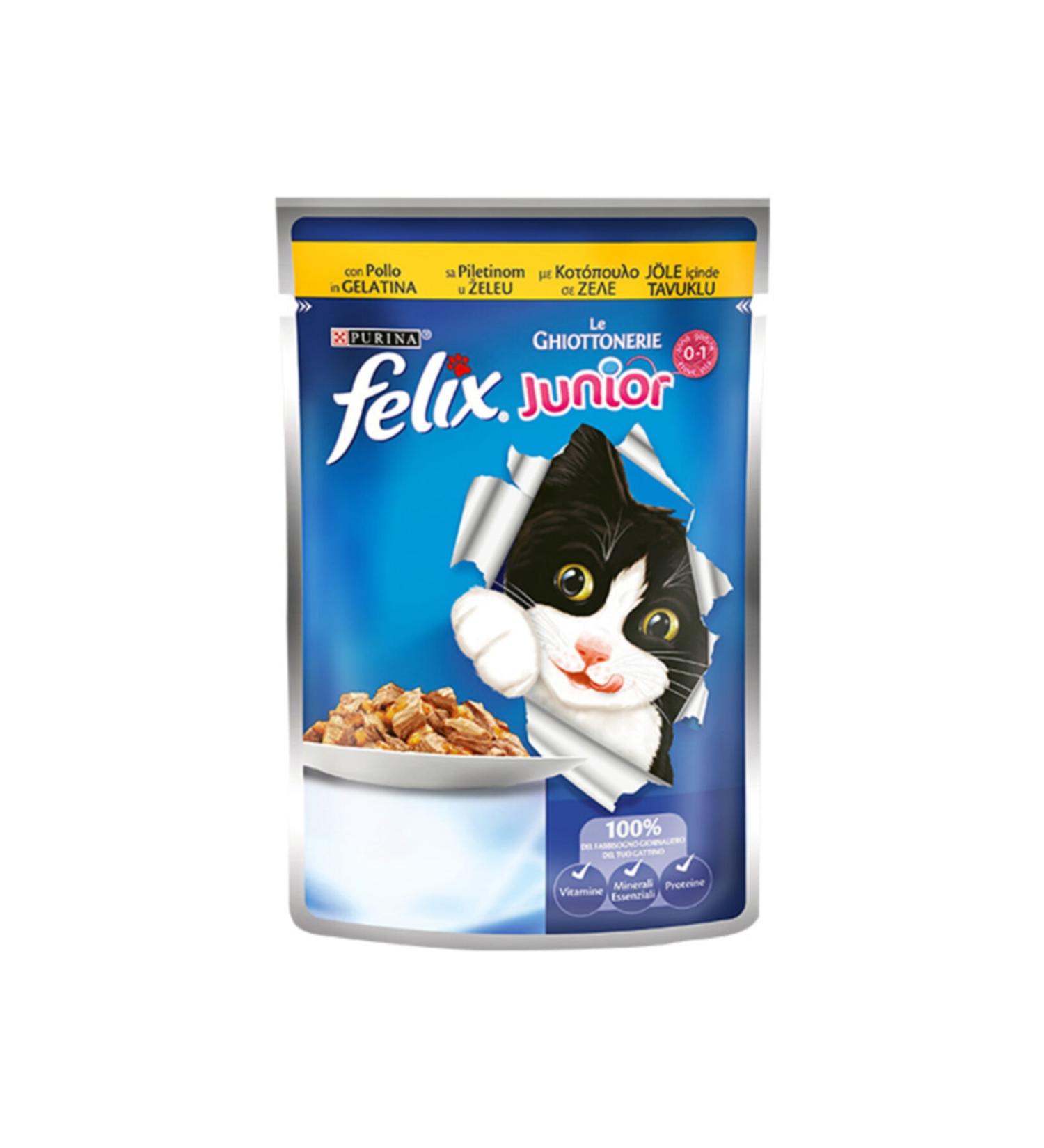 FELIX Felix Chicken Junior Kitten Canned Food Pouch 20x100 gr