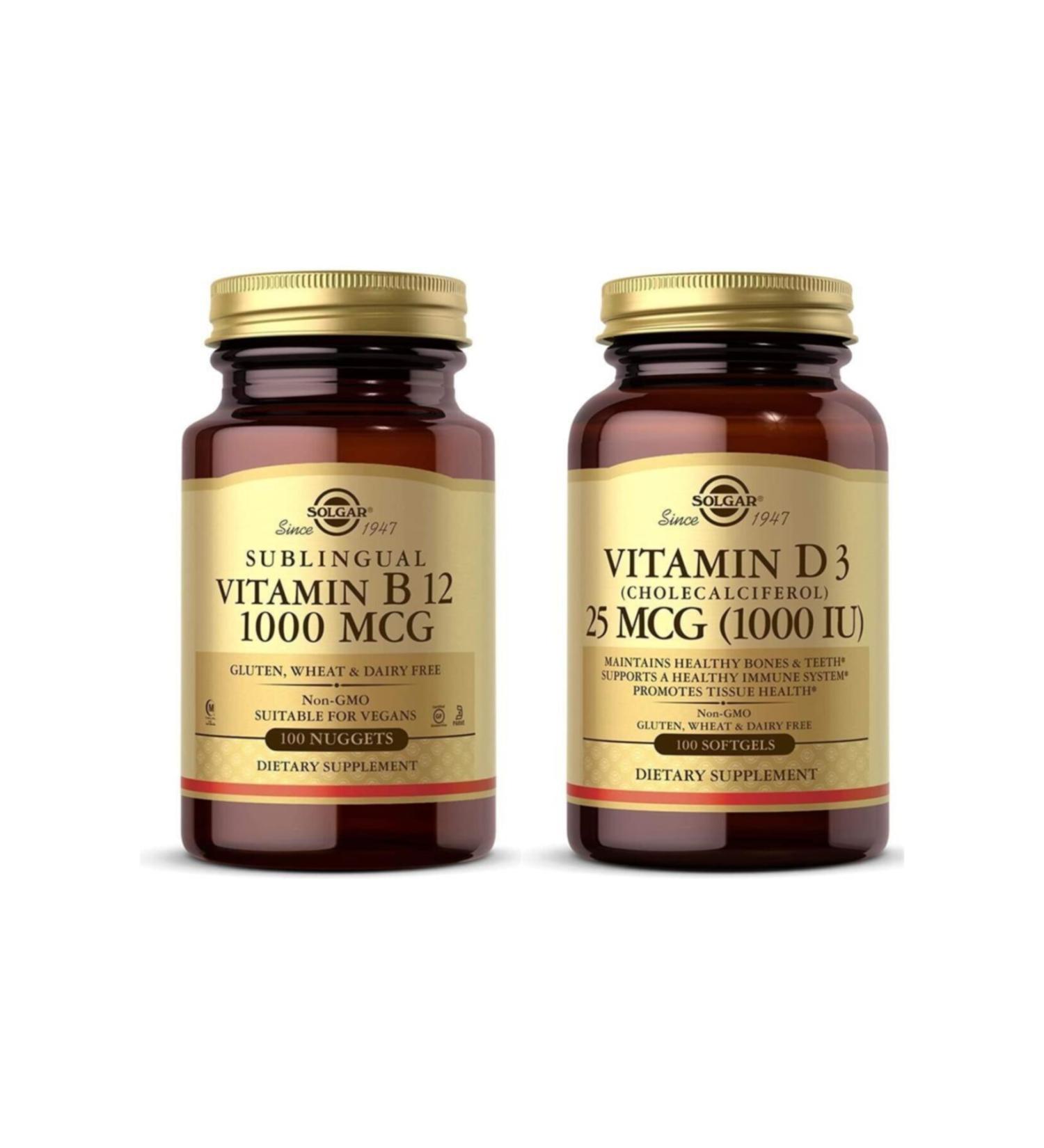 Solgar Vitamin B12 1000 Mcg 100 Capsules Vitamin D3 Cholecalciferol 1000li Softgels Barrier-Free - Buy Online on GoSupps.com