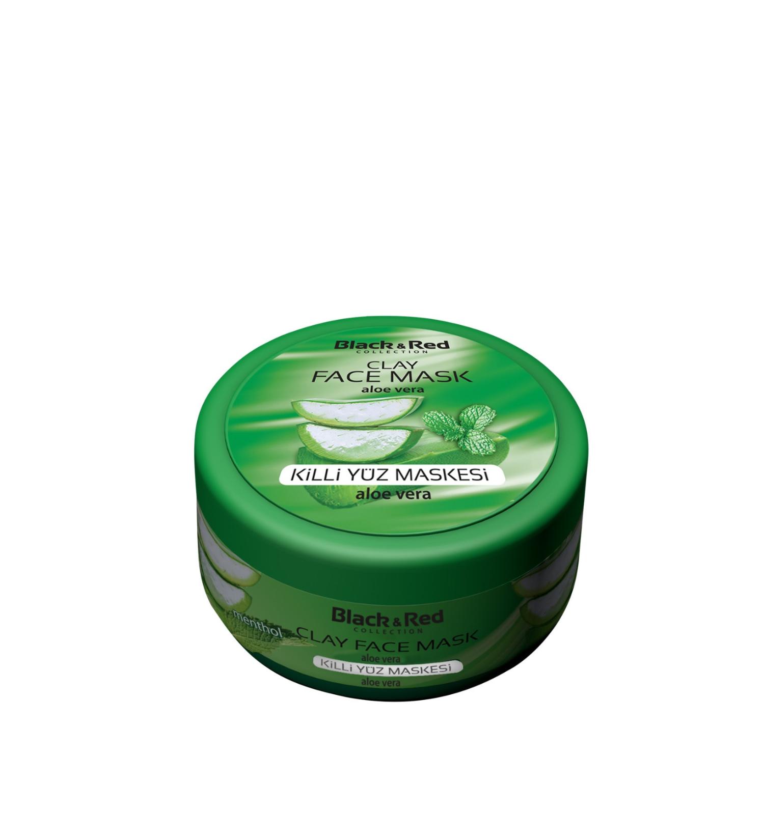 Black Red Clay Face Mask with Aloe Vera 400 gr
