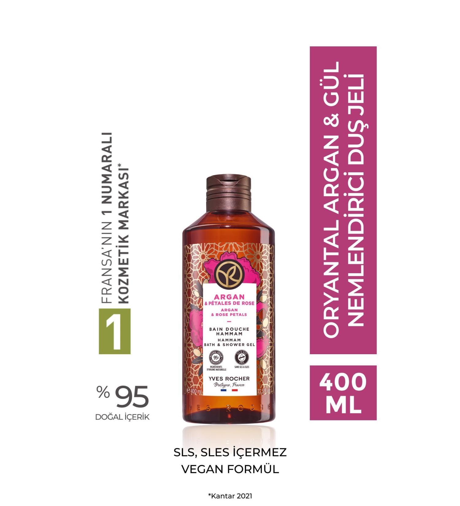 Yves Rocher Moisturizing Shower Gel - Oriental Argan and Rose - 400ml-48256 - Buy Online on GoSupps.com