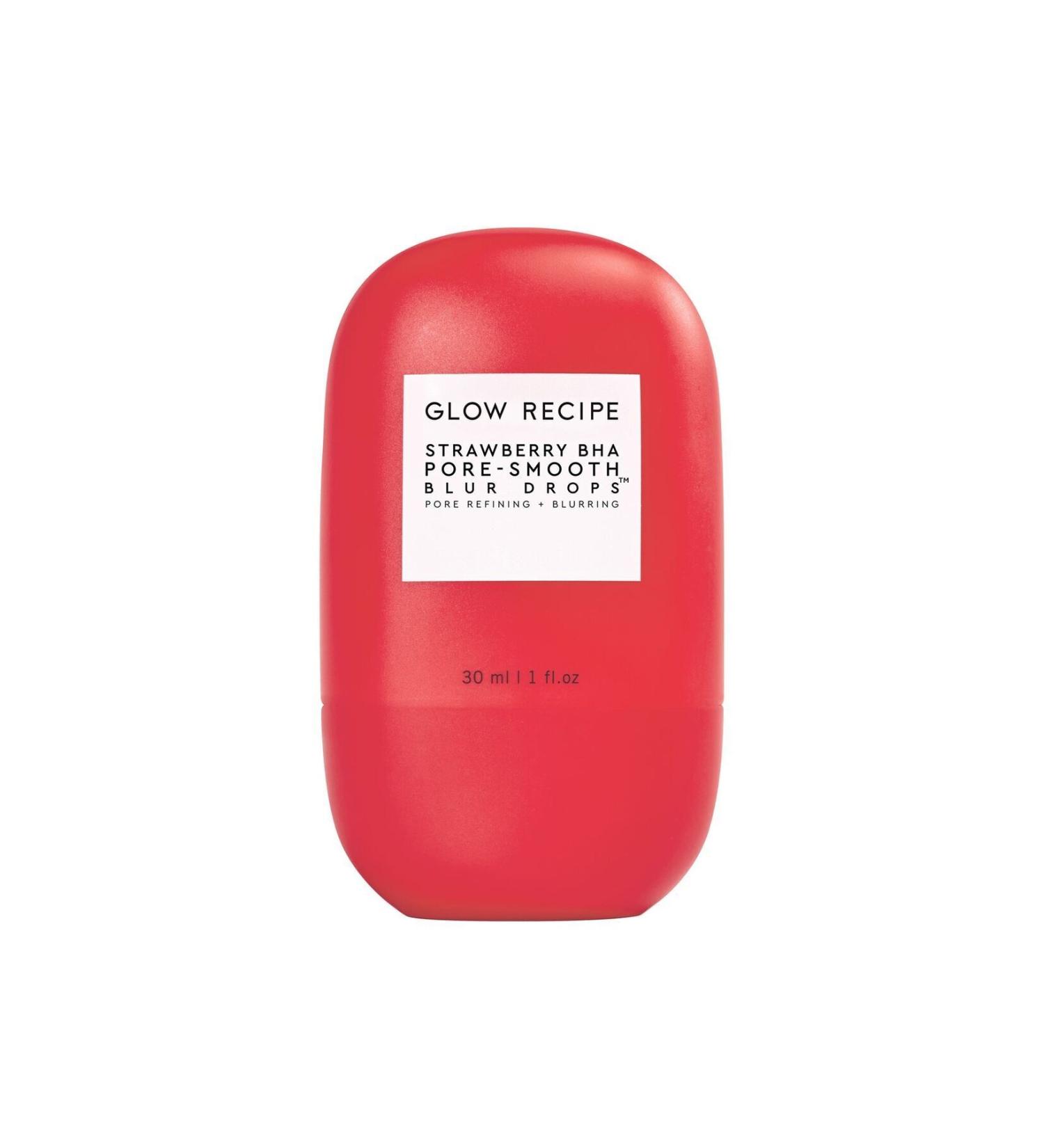 GLOW RECIPE Strawberry BHA Pore Smooth Blur Drops Pore Tightening Serum Velvety look-Carest Cosmetic