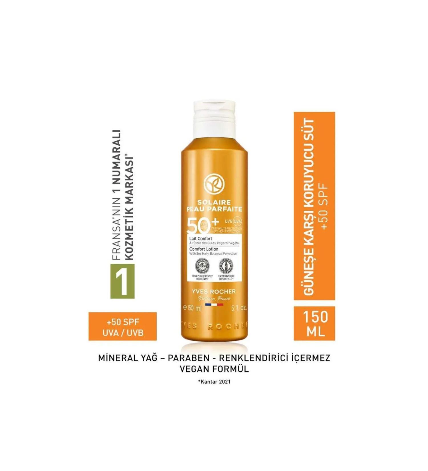Yves Rocher Face & Body Sun Lotion SPF 50+ Solaire Peau Parfaite Intense Moisture 150 ML - Carest Cosmetic - Buy Online on GoSupps.com