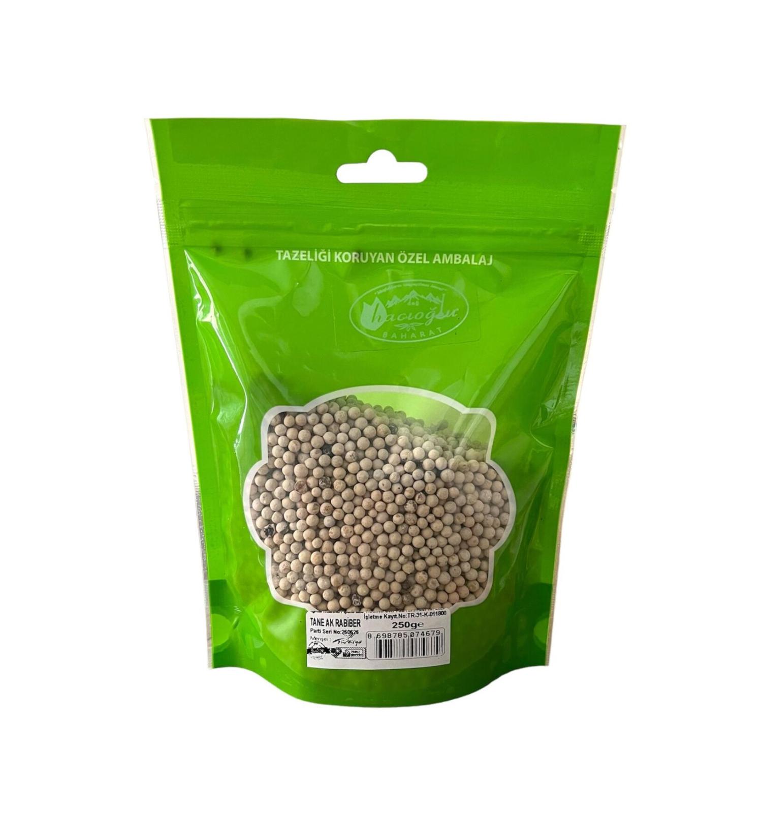 Hac o lu Spice Hatay Local White Pepper White Black Pepper Grain 250 Gr - 1/4 Kg