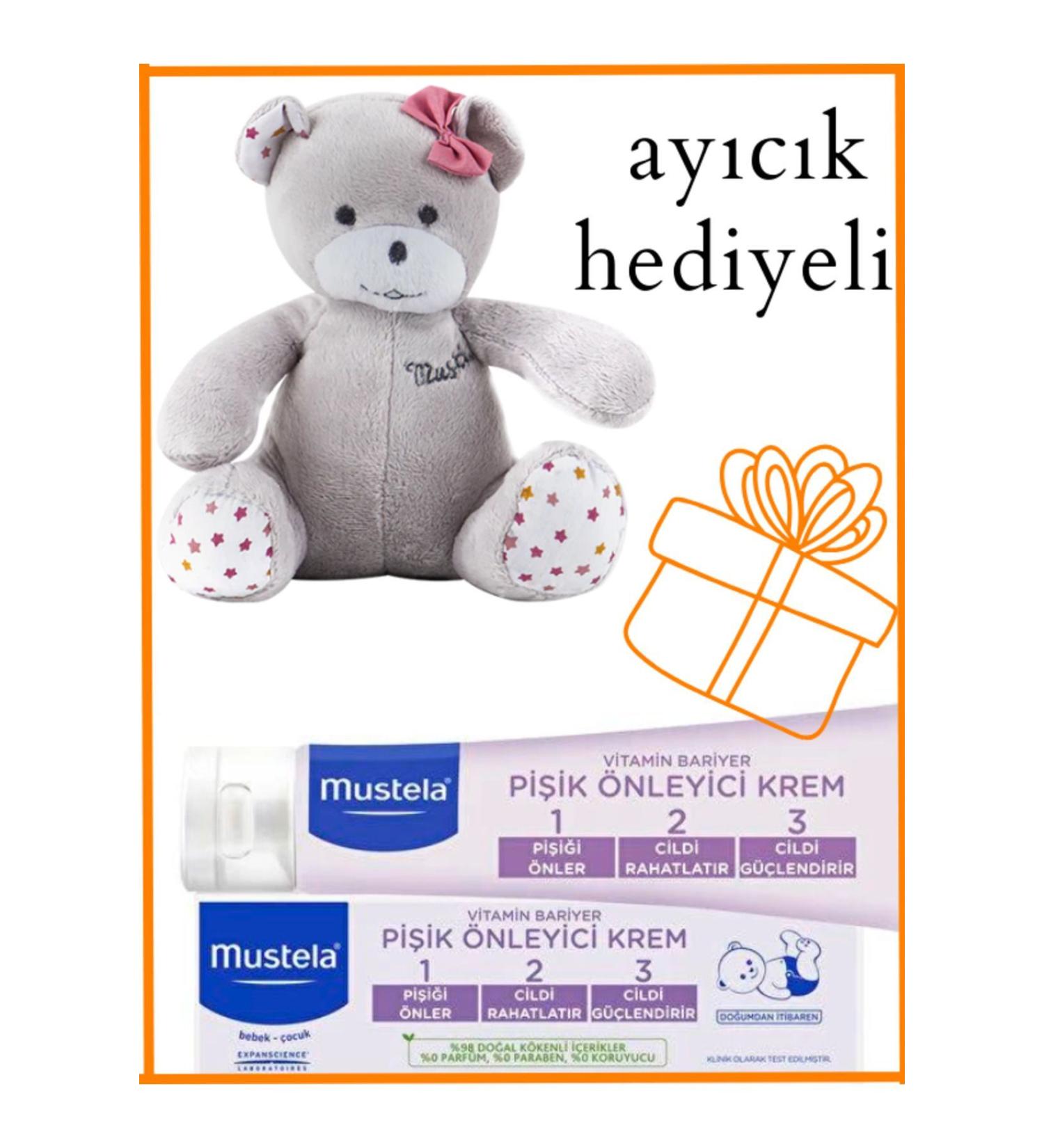 Mustela Vitamin Barrier 1-2-3 Diaper Rash Prevention Cream 100 gr + Teddy Bear - Buy Online on GoSupps.com