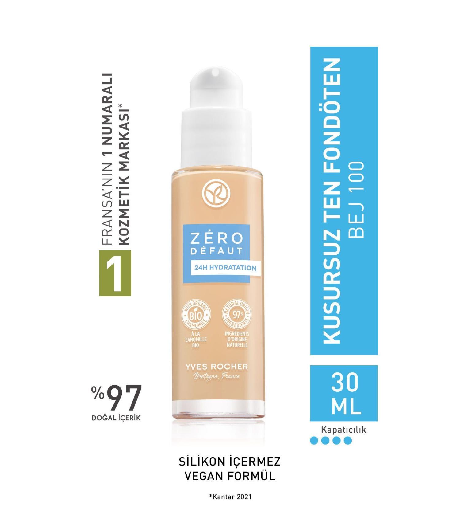 Yves Rocher Flawless Skin Foundation-Beige 100-30 ml-55968 - Buy Online on GoSupps.com