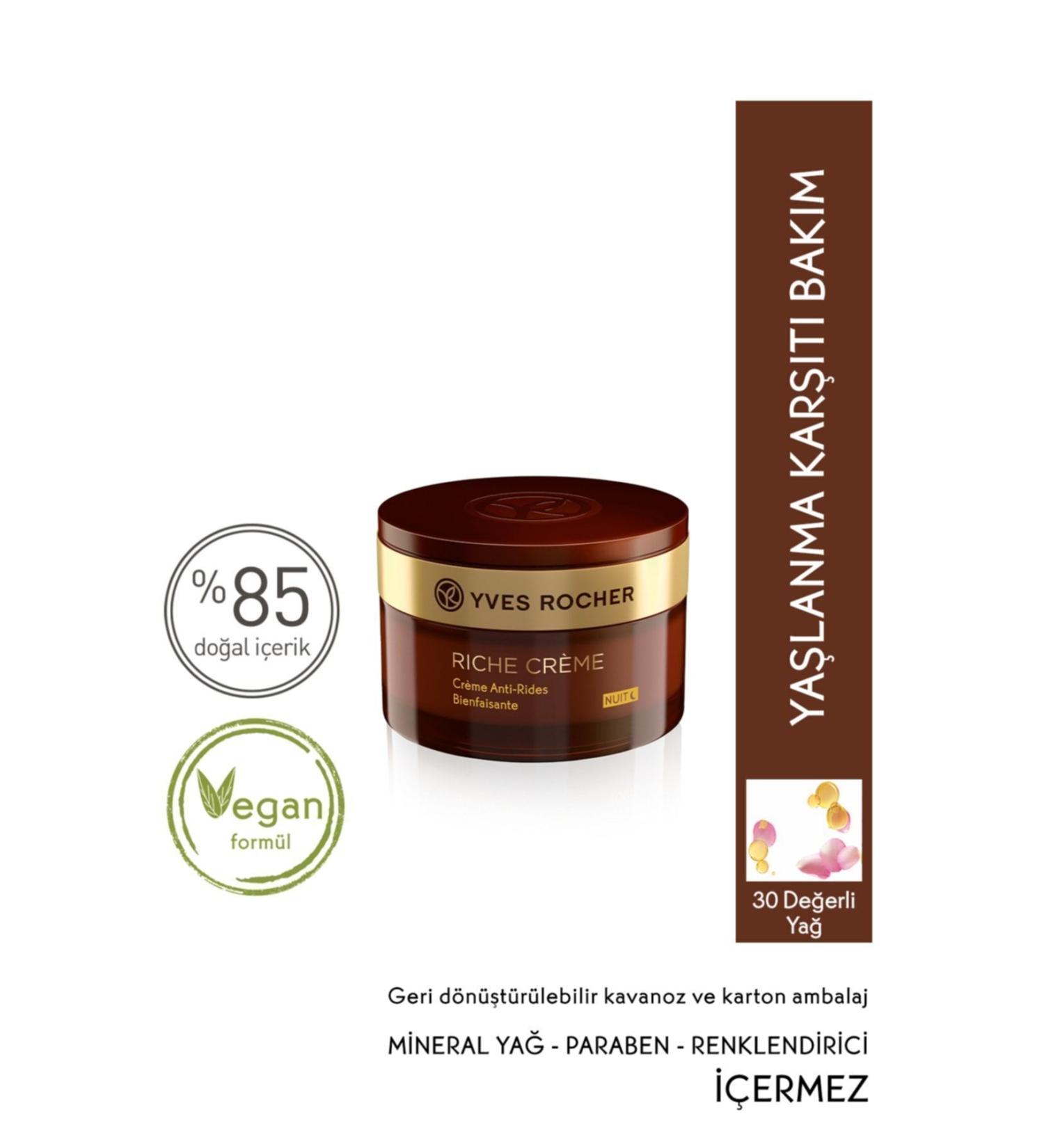 Yves Rocher Riche Creme - Nourishing Regenerating Night Cream-50ml - Buy Online on GoSupps.com