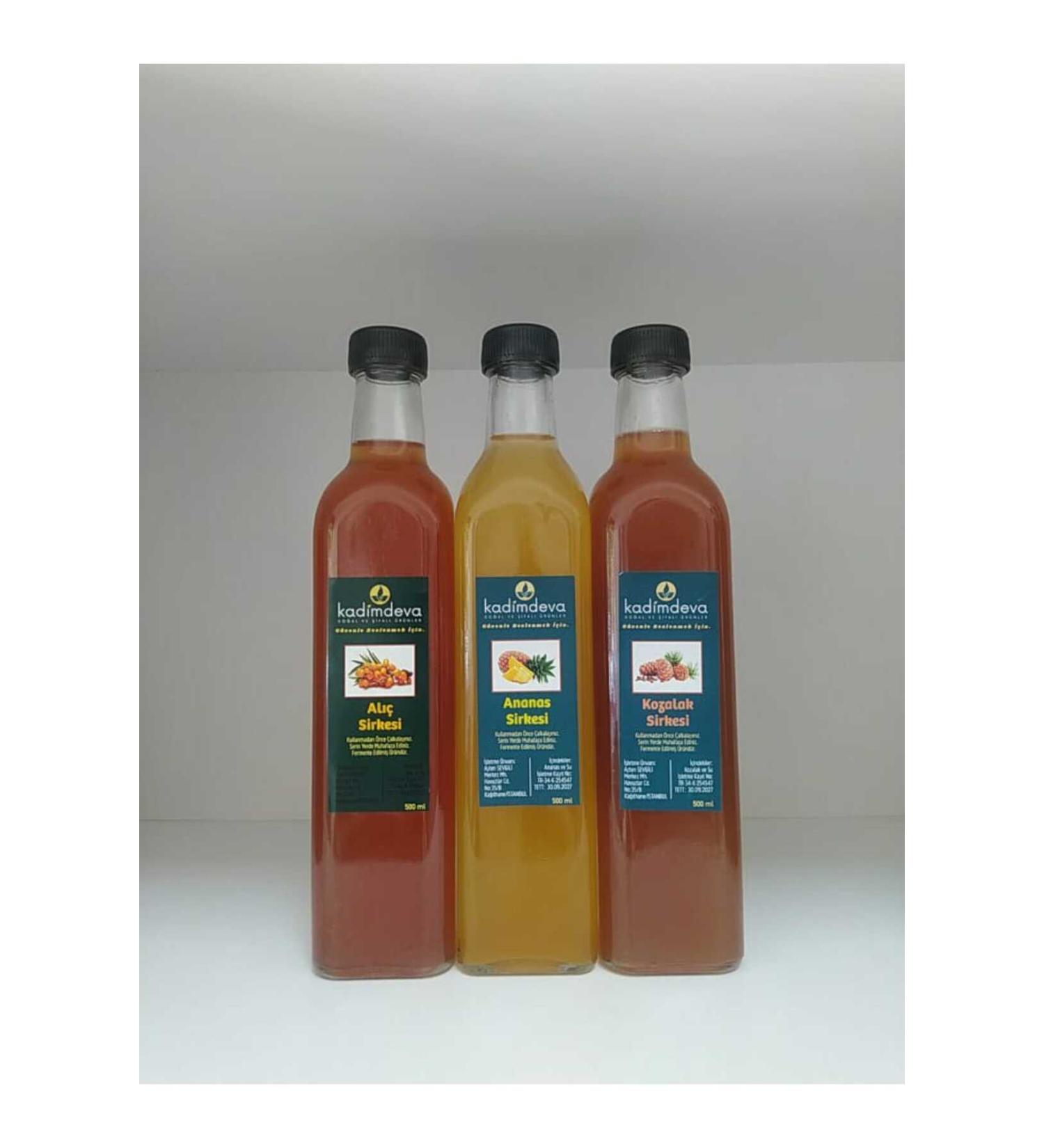 Kadimdeva Hawthorn Vinegar (500 ml) & Pineapple Vinegar (500 ml) & Pineapple Vinegar Natural Fermentation Hand Made Method