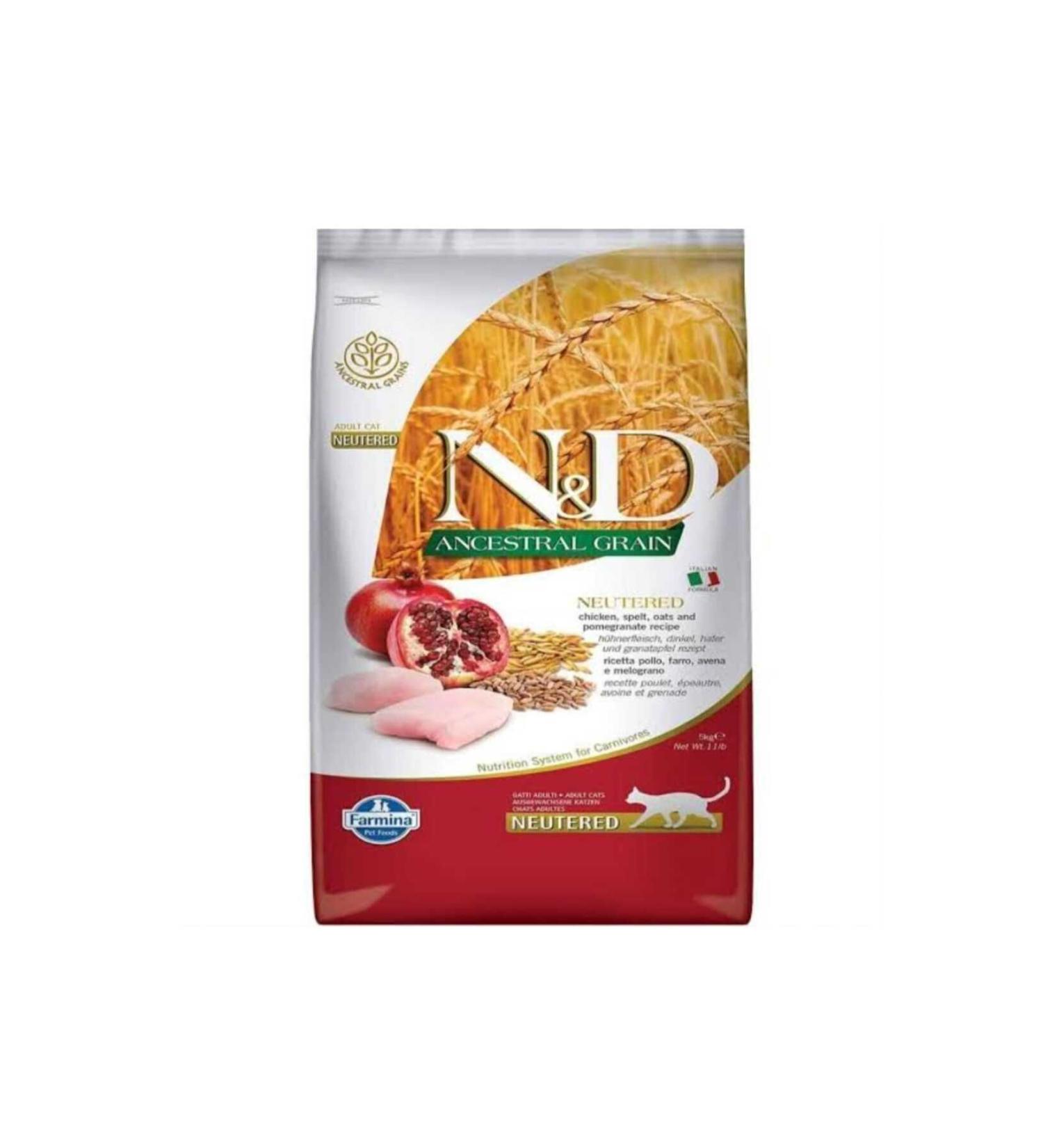 N & D Neo Pet Market N & D ND Sterilized Low Grain Chicken and Pomegranate Sterilized Cat Food 5 Kg