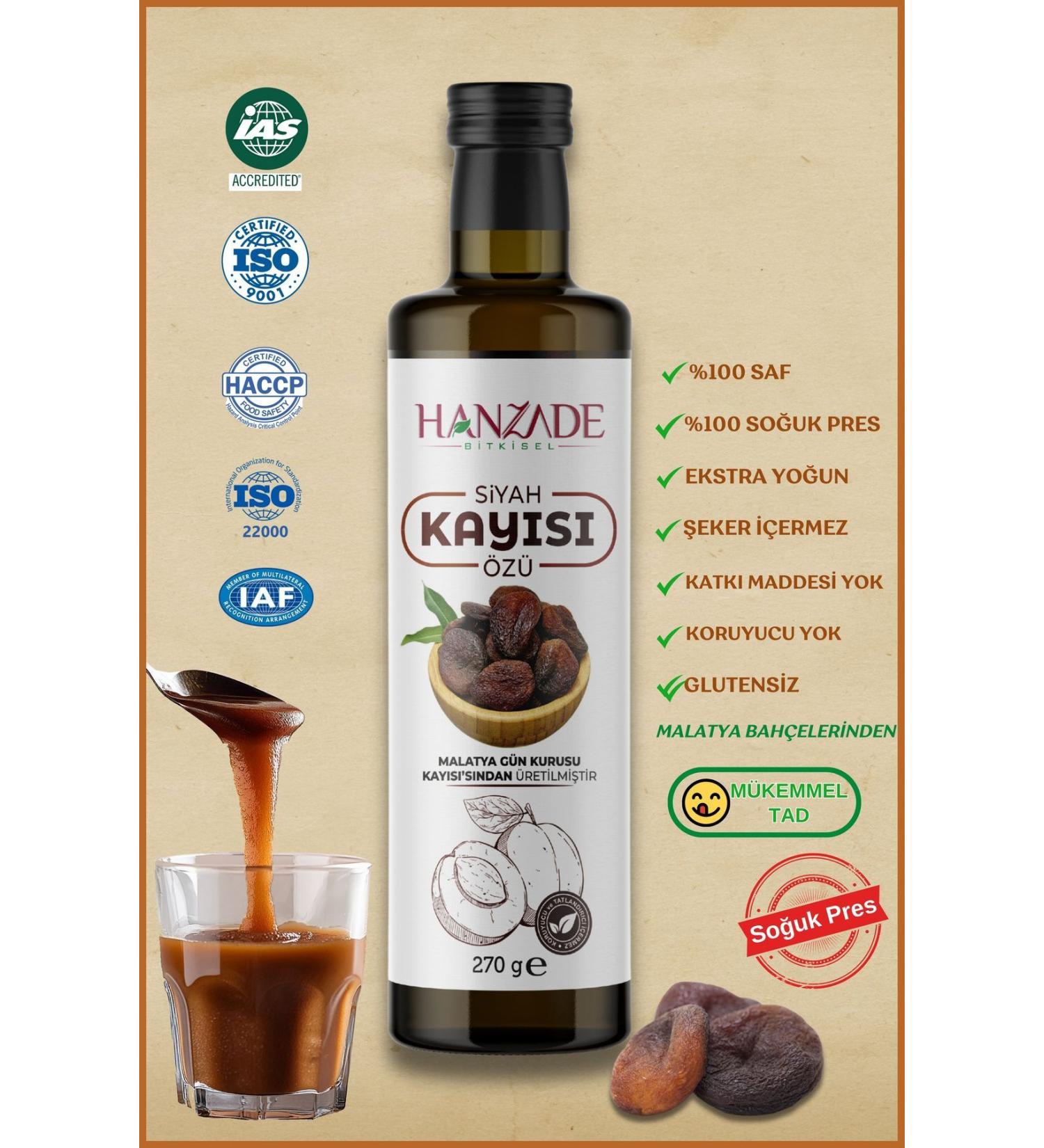 Hanzade Herbal Black Apricot Extract 270 Gr Sugar and Glucose Free - Buy Online on GoSupps.com