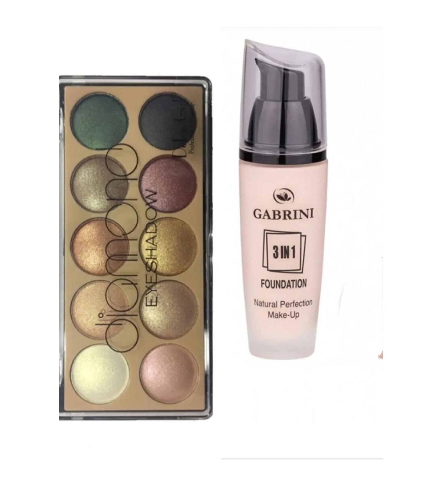 Gabrini 3 In 1 Glass Foundation 2 & Diamond 10 Eyeshadow