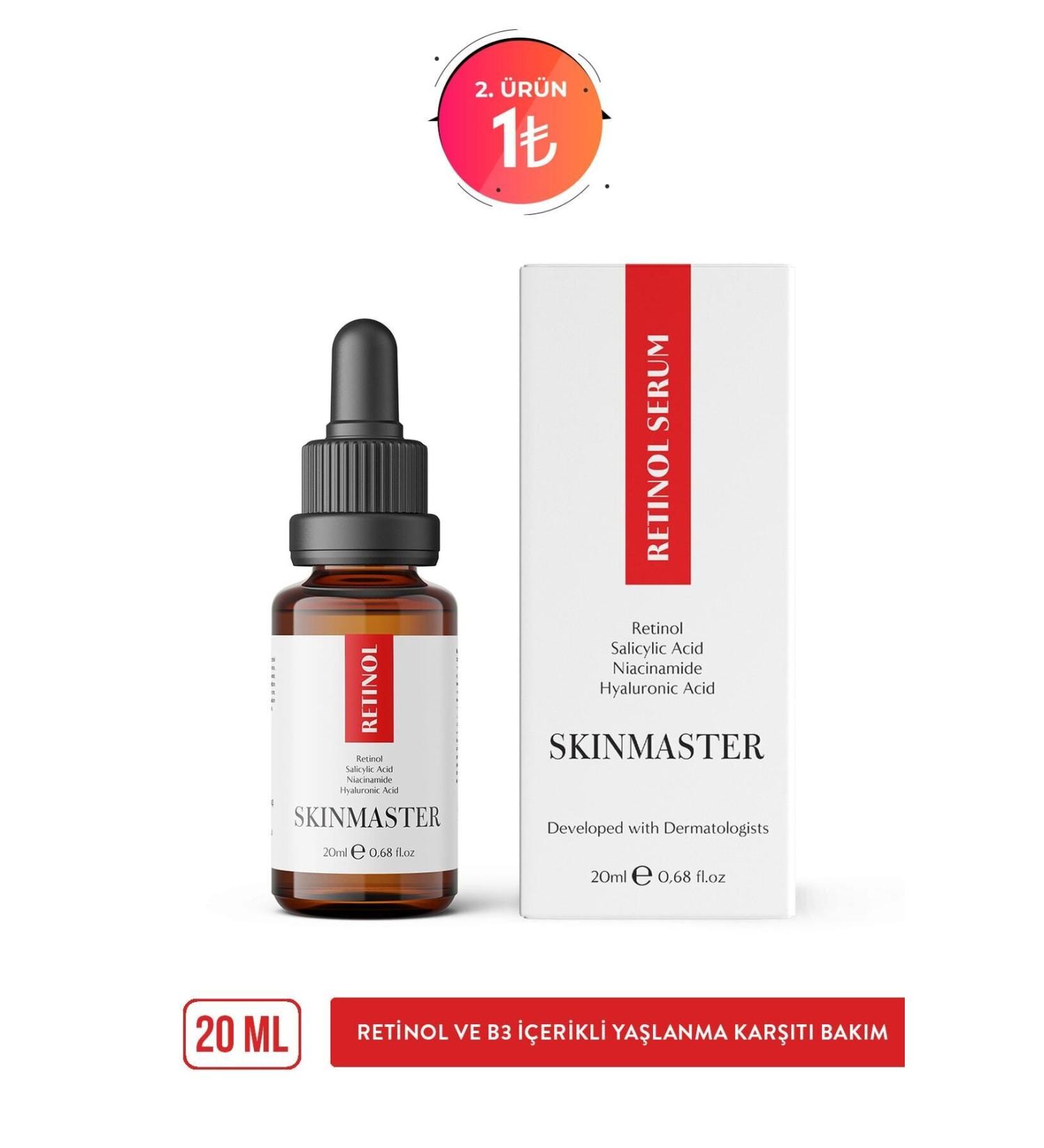 SkinMaster Retinol and B3 Anti-Aging Care Serum 20 Ml (retinol Bha Niacinamide Ha) - Buy Online on GoSupps.com