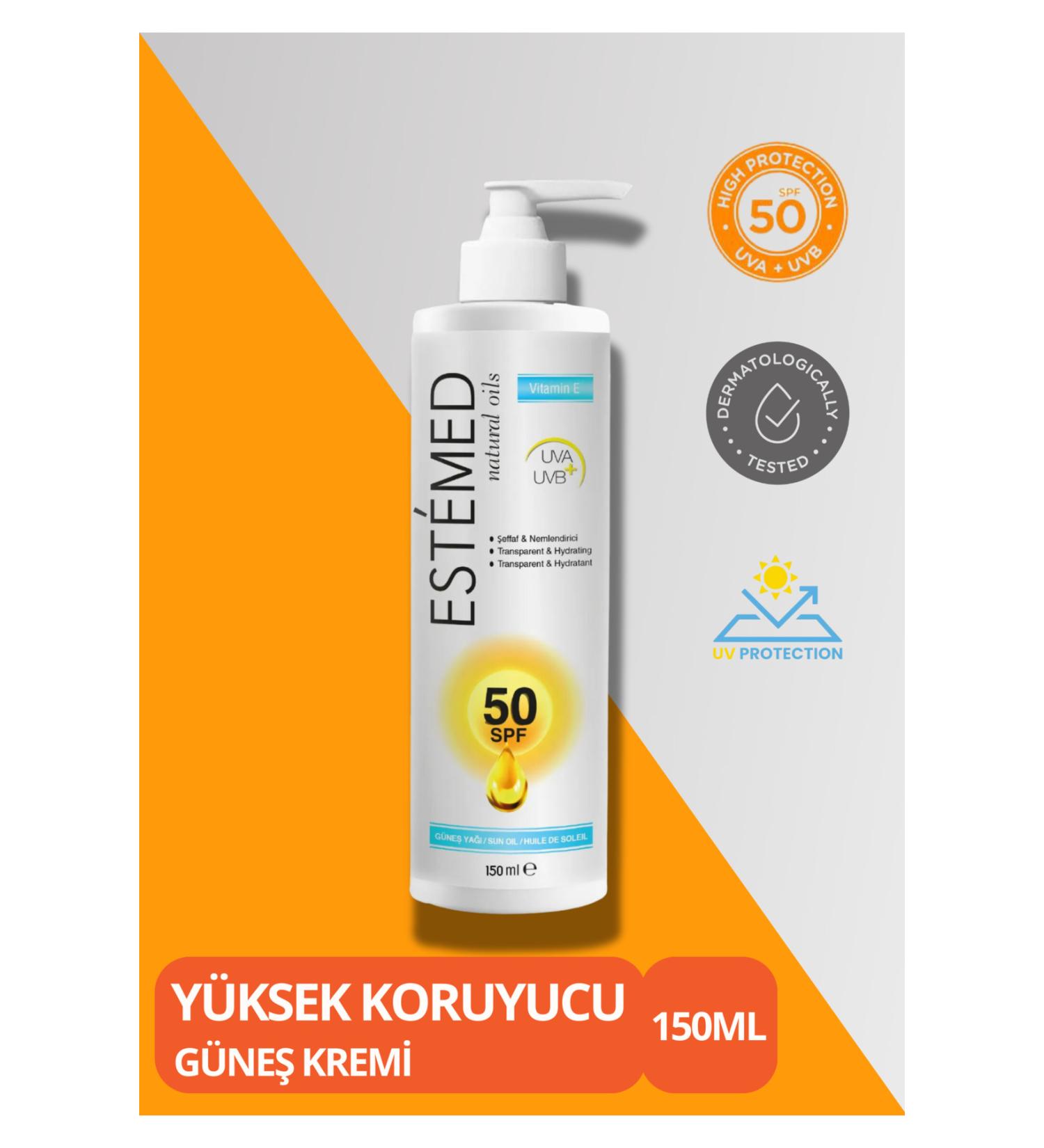 ESTEMED Transparent And Hydrating Sun Oil & Transparent And Hydrating Sun Oil 50SPF 150ml