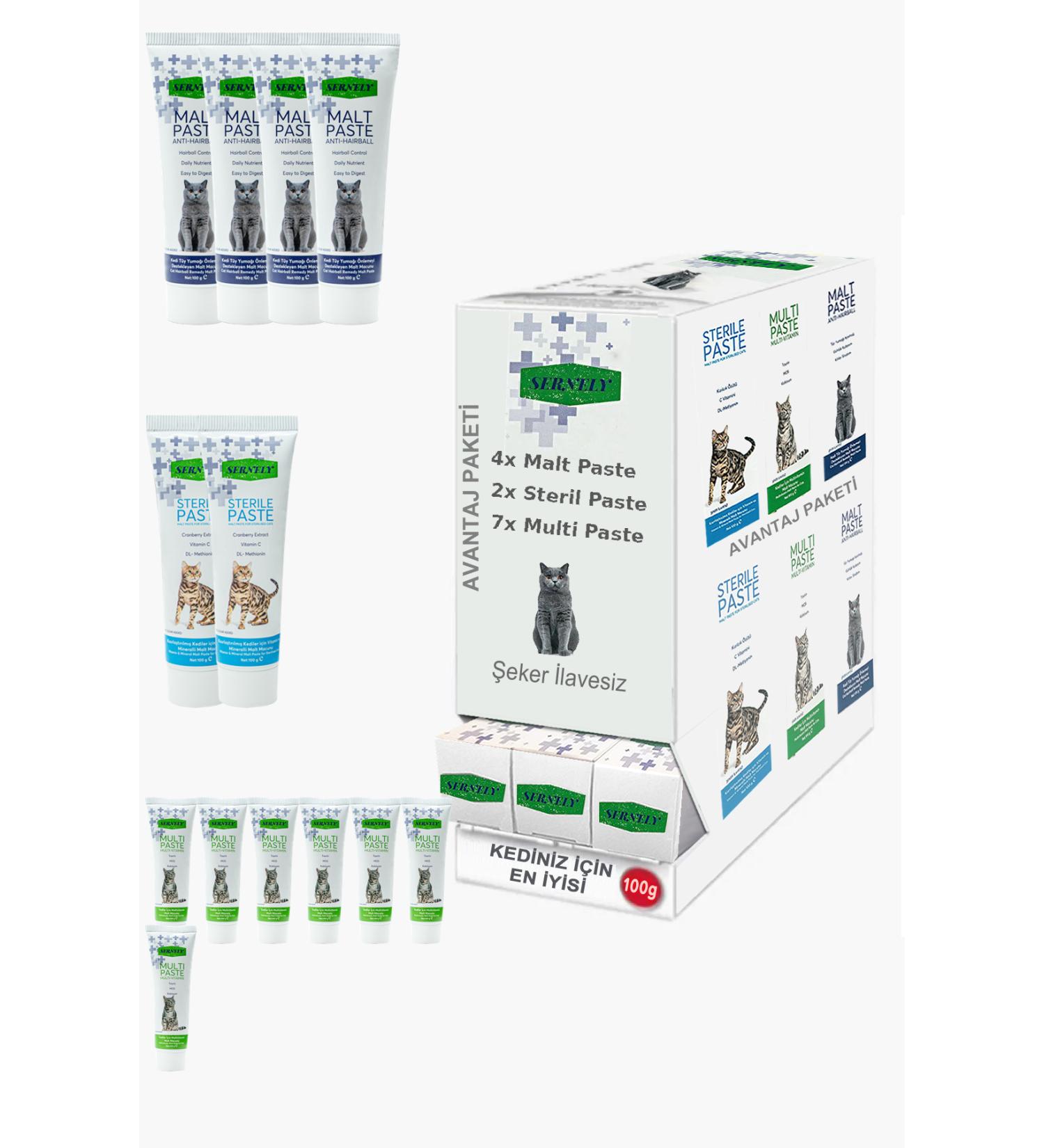 Sernely Cat Malt Advantageous Package (Multi Paste 7x100gr Malt Paste 4x100gr Sterile Paste 2x100gr)-1461