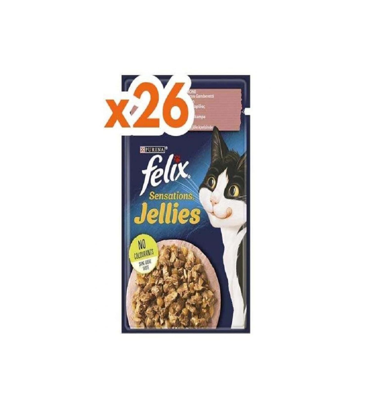 FELIX Felix Sensation Salmon and Shrimp Cat Wet Food 85 gr X 26 Pieces